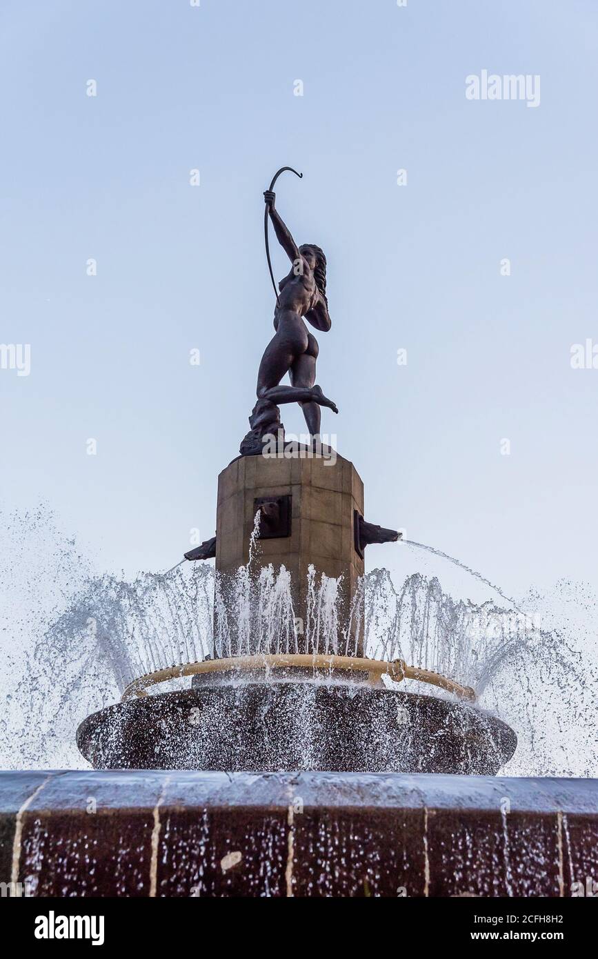 Diana la fontana del cacciatore Foto Stock