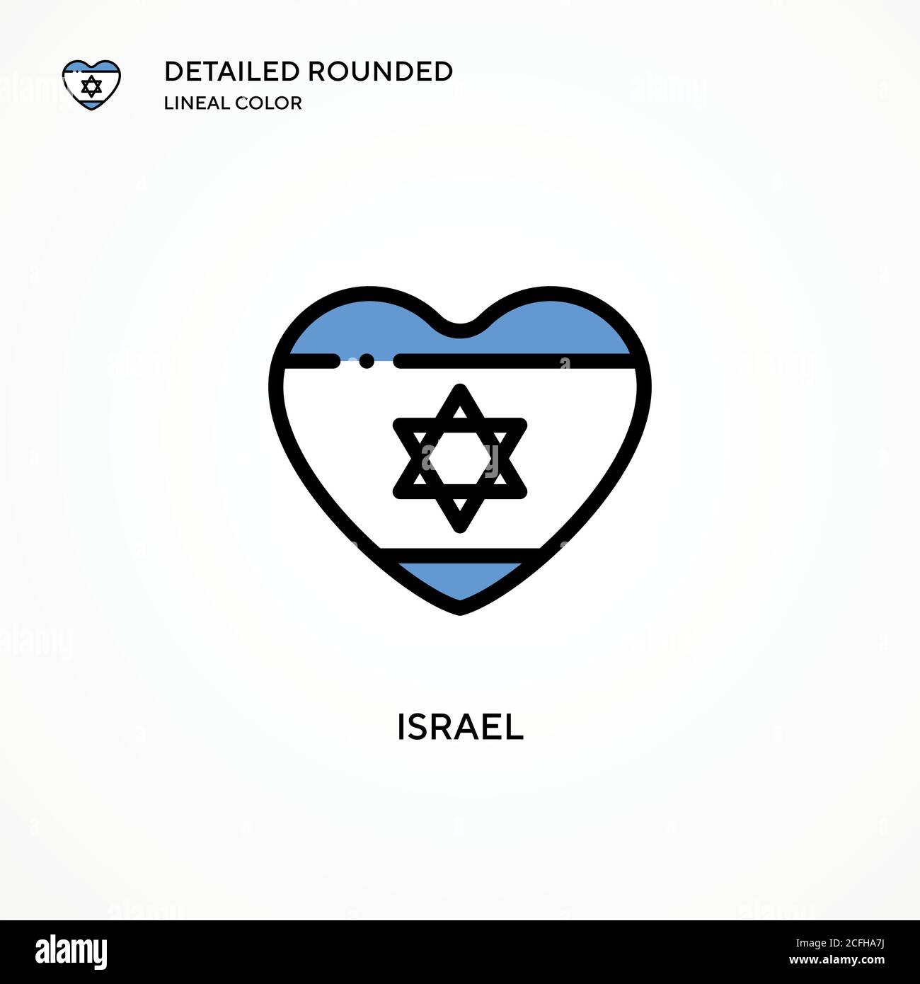 Icona vettore Israele. Concetti moderni di illustrazione vettoriale. Facile da modificare e personalizzare. Illustrazione Vettoriale