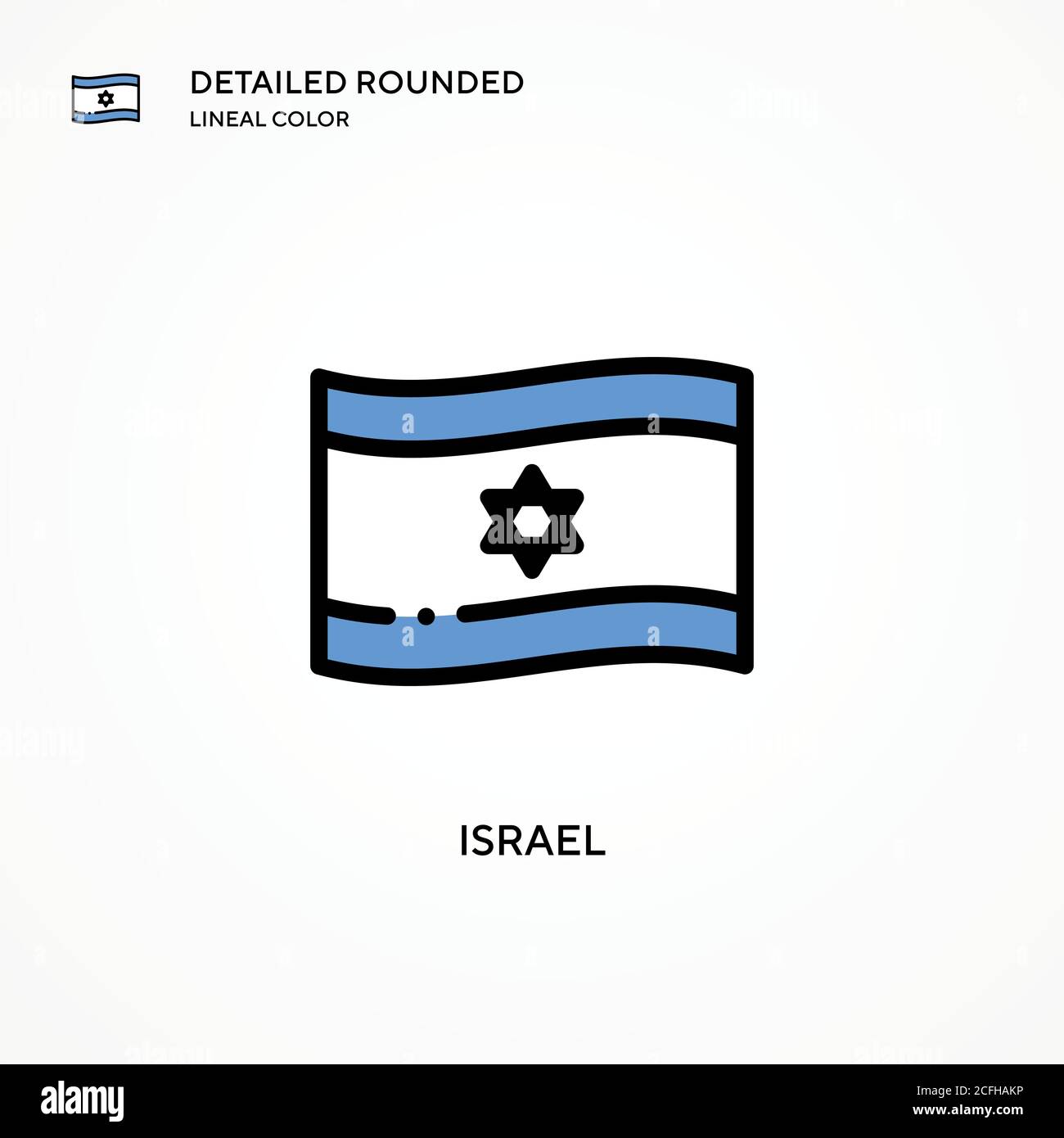 Icona vettore Israele. Concetti moderni di illustrazione vettoriale. Facile da modificare e personalizzare. Illustrazione Vettoriale