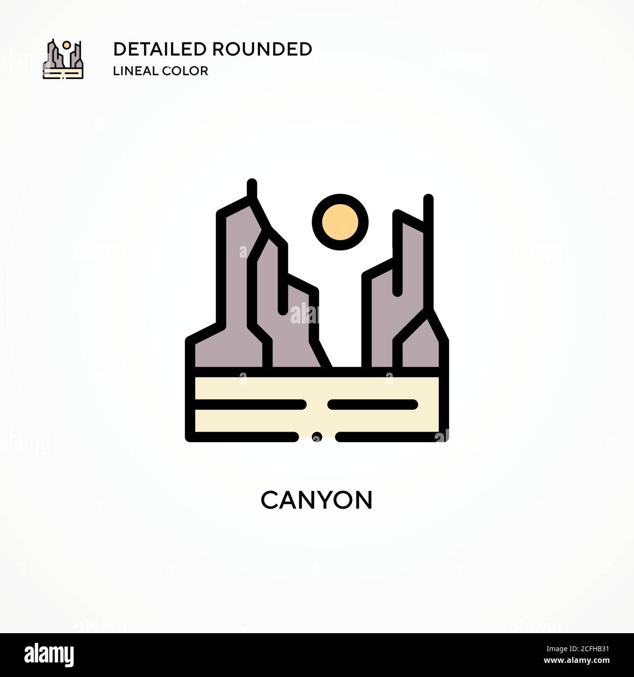 Icona vettore Canyon. Concetti moderni di illustrazione vettoriale. Facile da modificare e personalizzare. Illustrazione Vettoriale