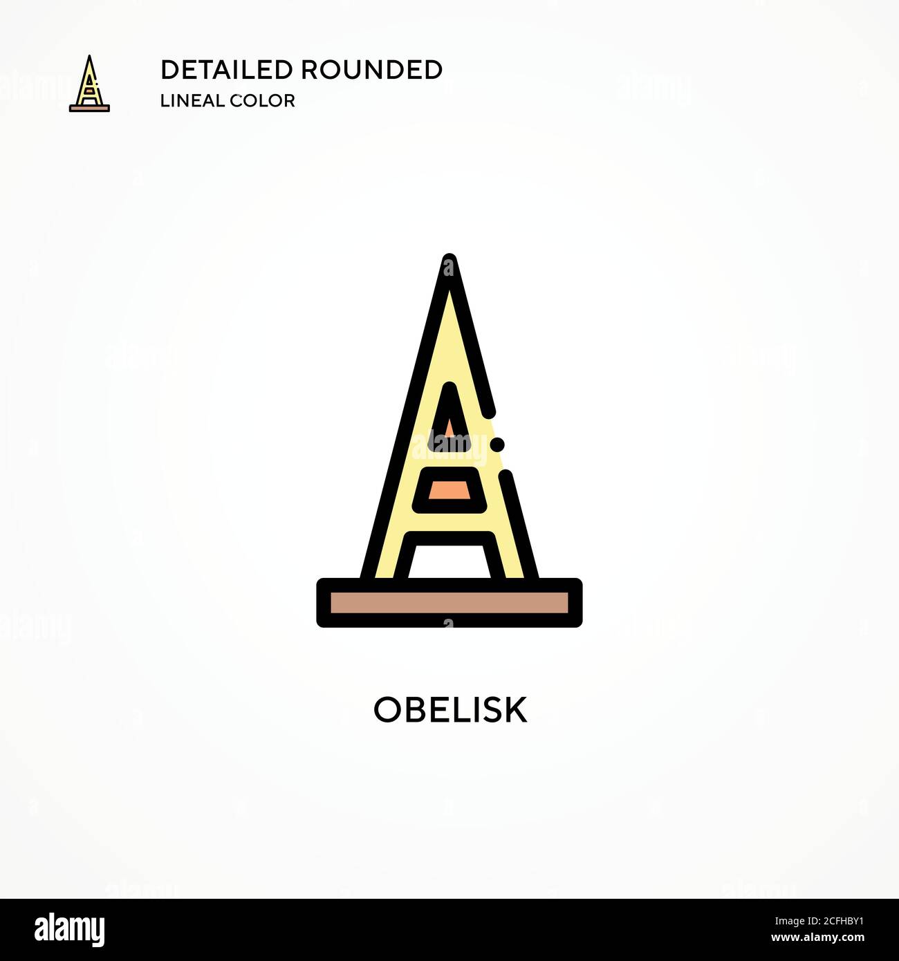 Icona del vettore Obelisco. Concetti moderni di illustrazione vettoriale. Facile da modificare e personalizzare. Illustrazione Vettoriale