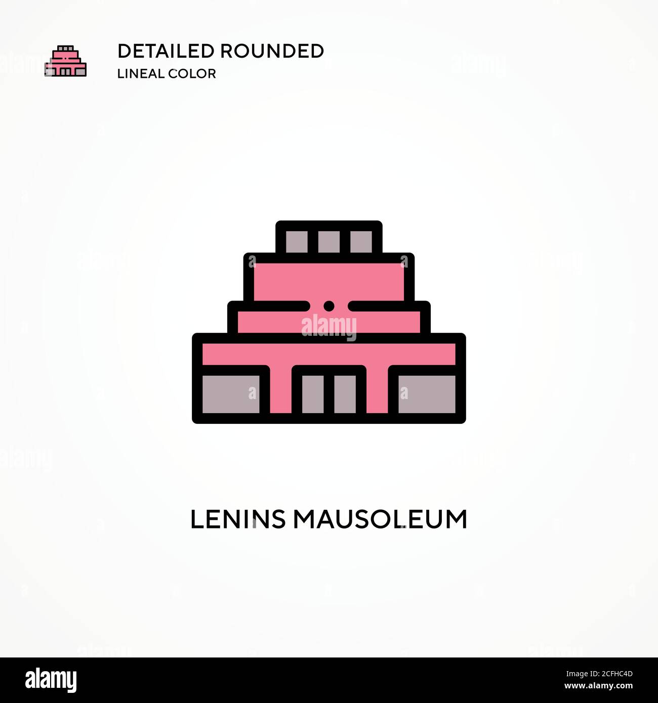 Icona vettore del mausoleo Lenins. Concetti moderni di illustrazione vettoriale. Facile da modificare e personalizzare. Illustrazione Vettoriale