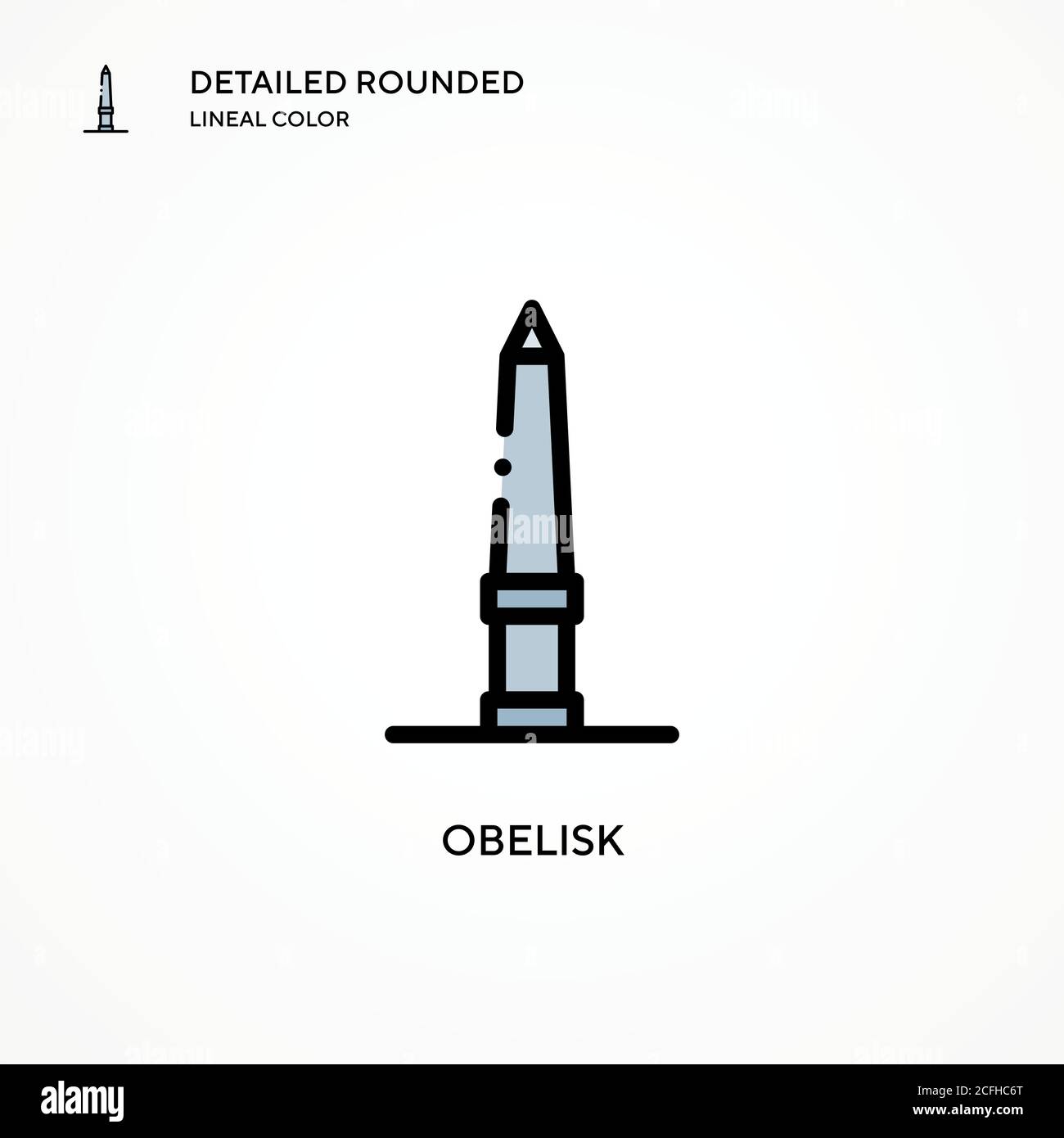 Icona del vettore Obelisco. Concetti moderni di illustrazione vettoriale. Facile da modificare e personalizzare. Illustrazione Vettoriale
