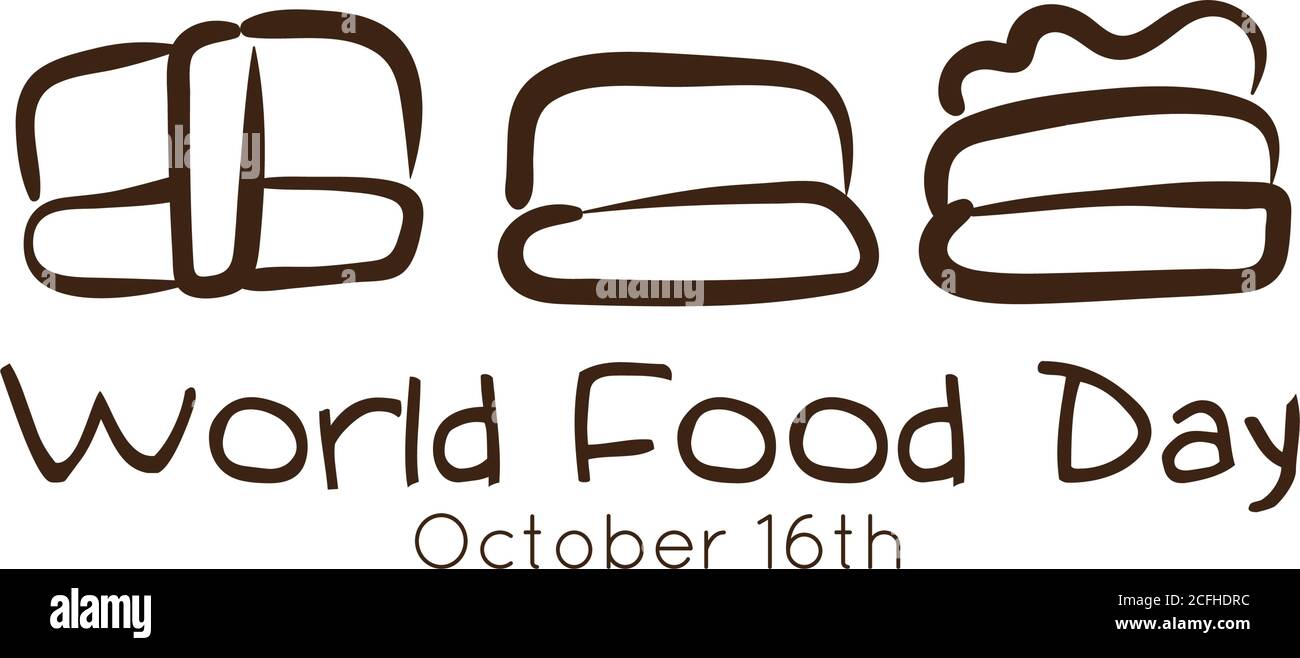 world food day celebration lettering con sushi line stile vettore disegno dell'illustrazione Illustrazione Vettoriale