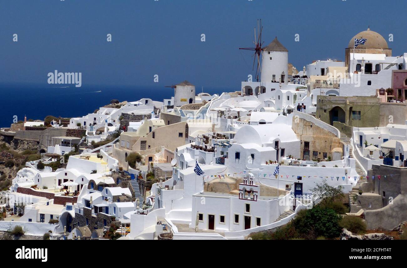 Isola di Santorini Cicladi, Mar Egeo, Grecia. Foto Stock