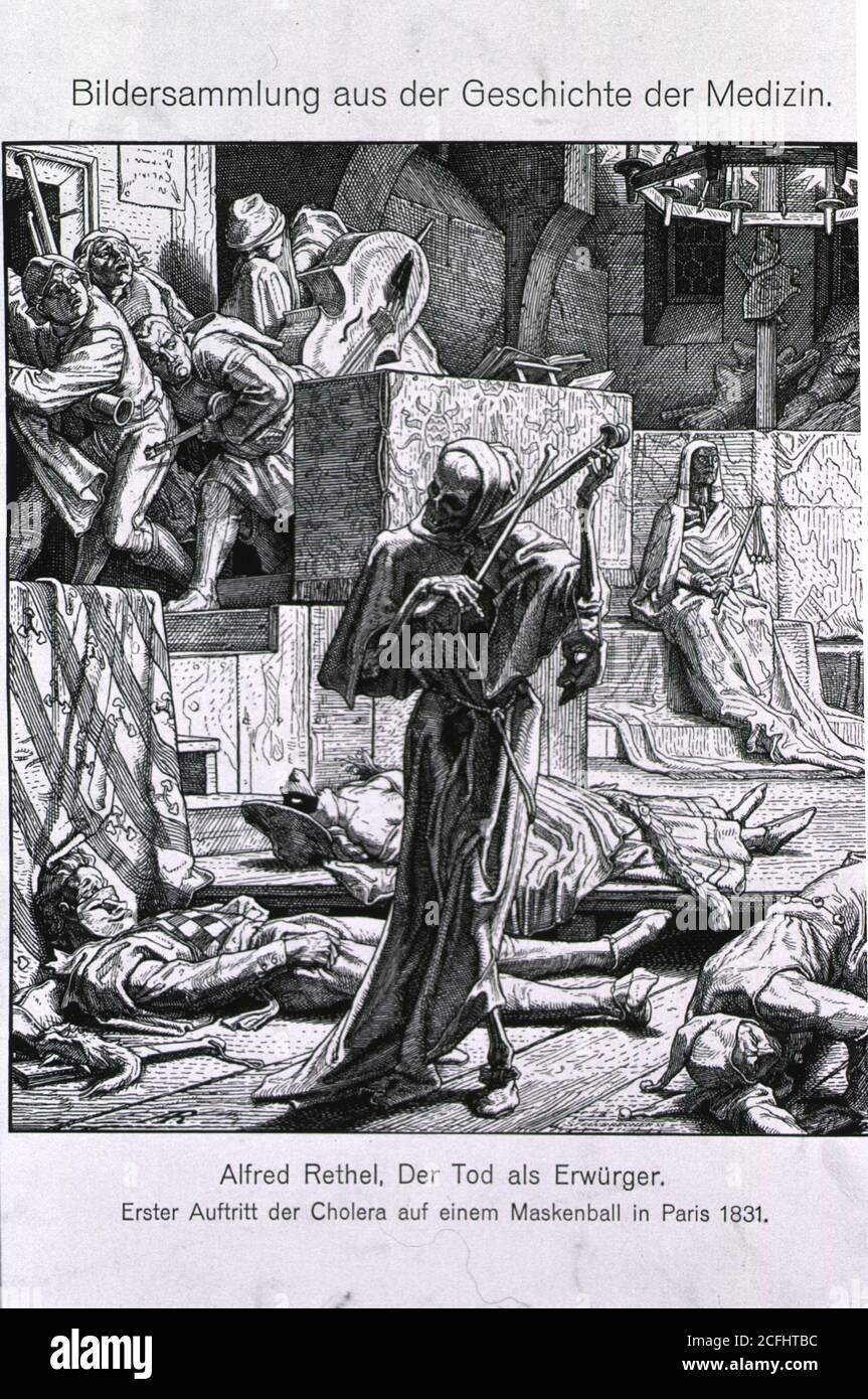 Der Tod als Erwu u0308rger  Erster Auftritt der cholera auf einem Maskenball a Parigi 1831 . Foto Stock