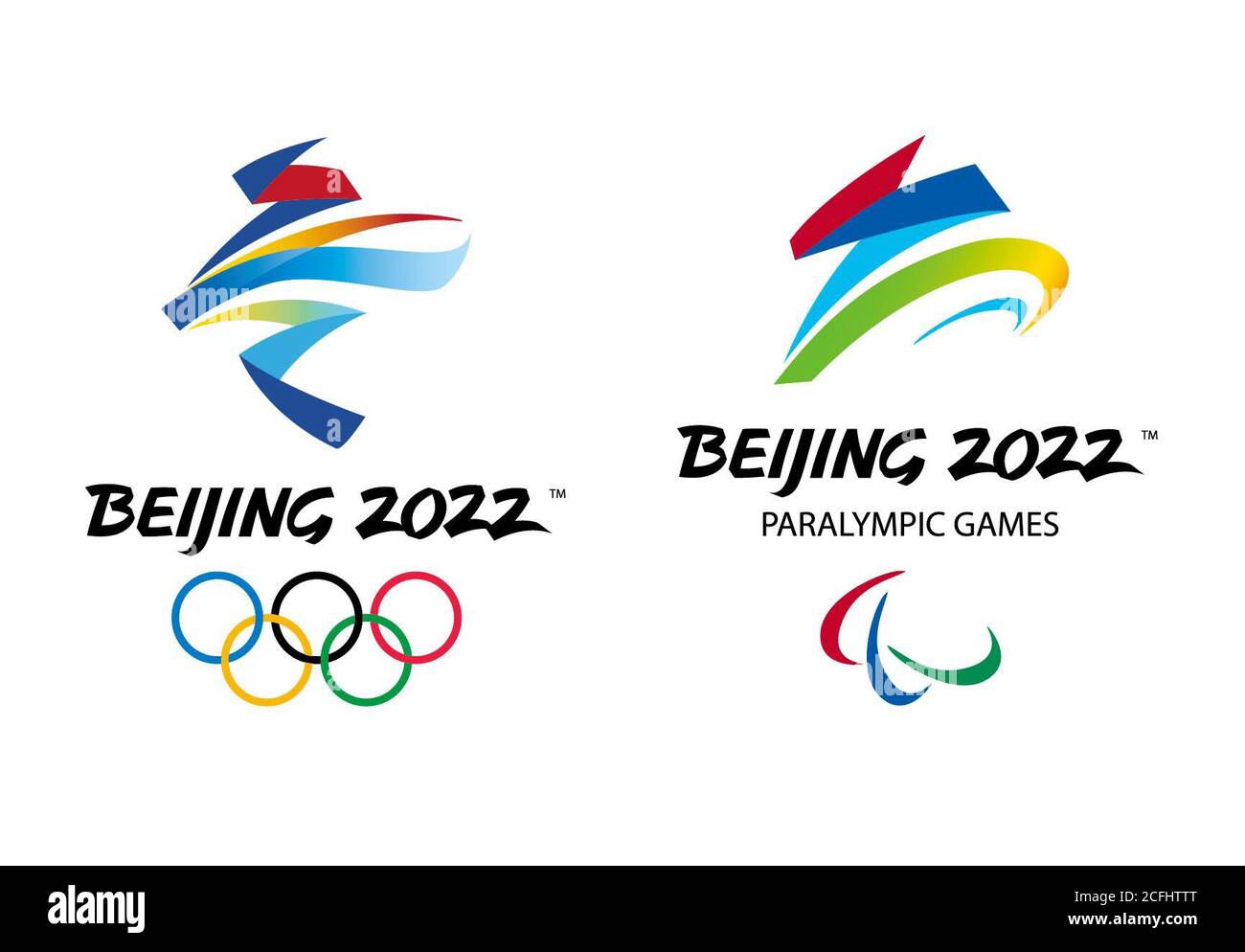 (200906) -- PECHINO, 6 settembre 2020 (Xinhua) -- questa è la vecchia versione emblema per i Giochi Olimpici invernali di Pechino 2022 e i Giochi Paralimpici invernali del 2022. L'emblema aggiornato per i Giochi Paralimpici invernali di Pechino 2022 è stato rilasciato il 6 settembre 2020 per abbinare il nuovo simbolo Paralimpico che è stato rinnovato nell'ottobre 2019. Dopo consultazione con il Comitato Paralimpico Internazionale (IPC), Pechino 2022 ha riaffermato e ricolorato il suo emblema Paralimpico "Flying High" per rimanere in linea con il nuovo simbolo Paralimpico "Agitos", e le parole "PARALIMPICI GIOCHI" sono state rimosse dal design originale. (Pechino 202 Foto Stock
