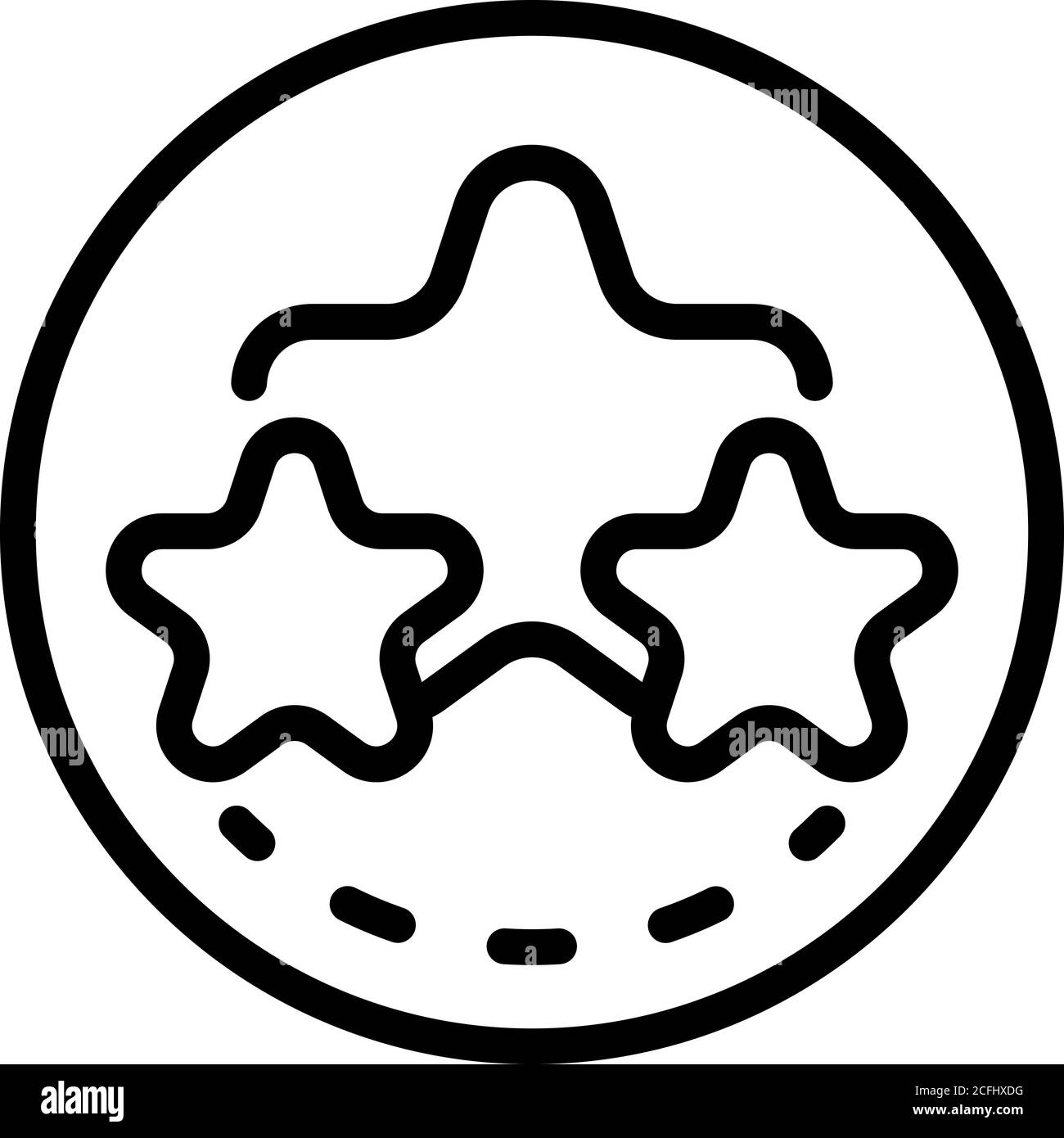 Icona delle stelle di valutazione, stile del contorno Illustrazione Vettoriale