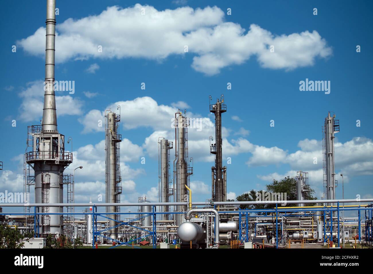 raffineria petrolifera industria petrolchimica impianti Foto Stock