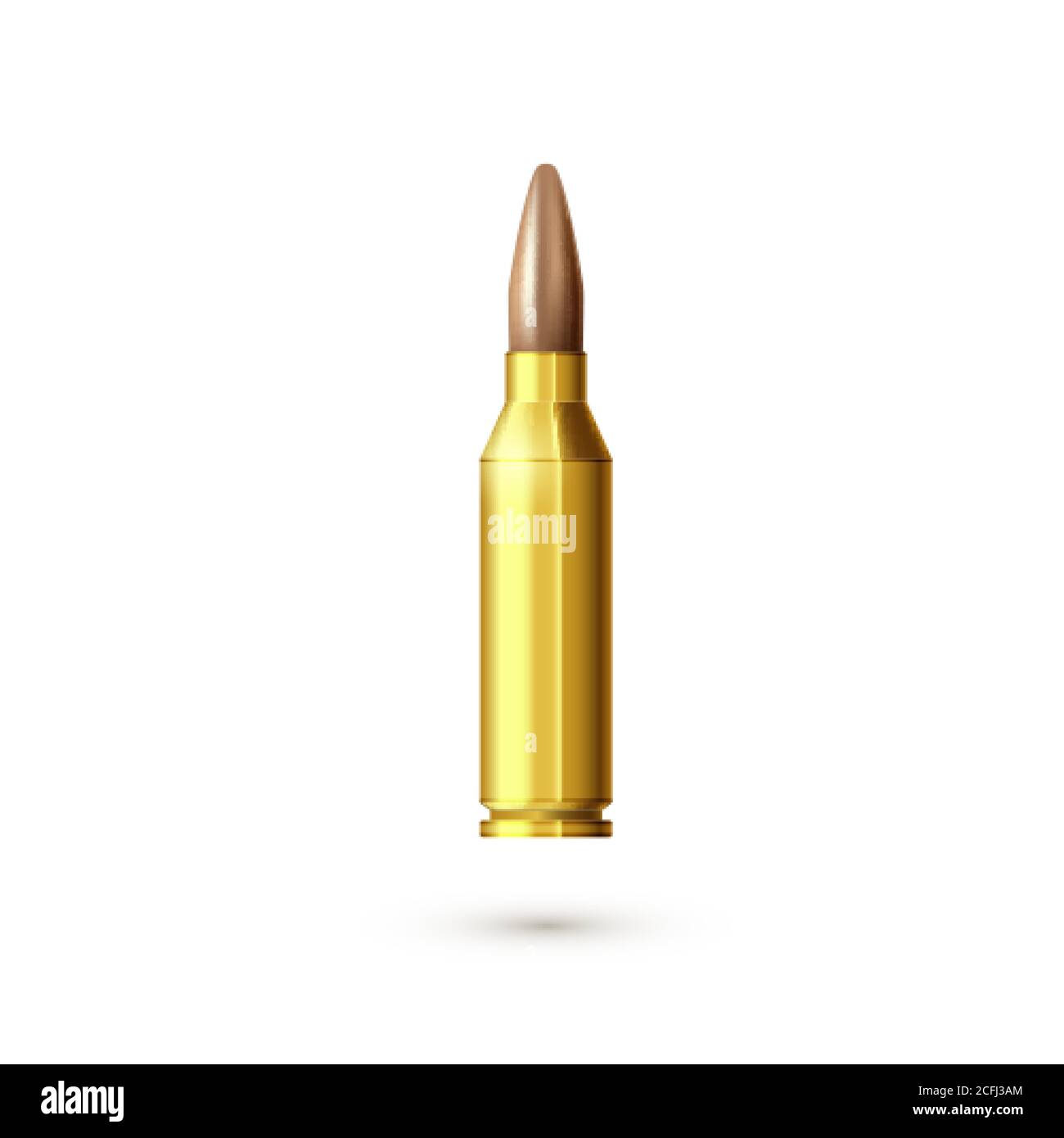 Pistola realistica proiettile. Cartuccia fucile Sniper. Illustrazione vettoriale Illustrazione Vettoriale