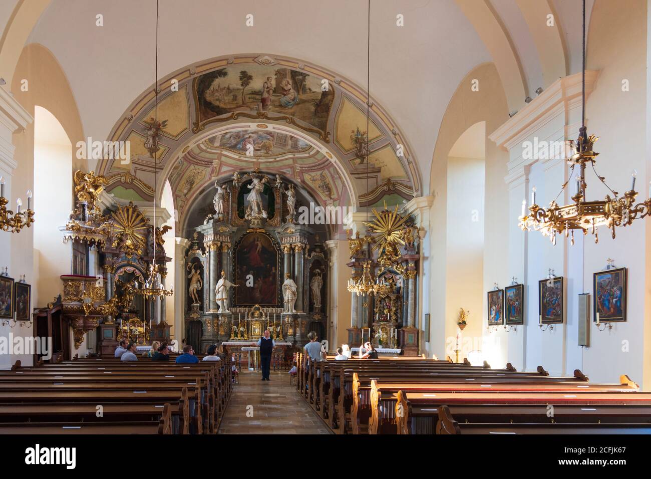 Jois: chiesa di Neusiedler See (Lago Neusiedl), Burgenland, Austria Foto Stock