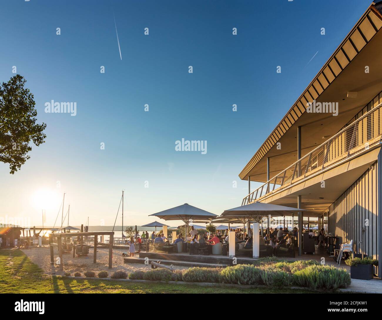 Weiden am See: Ristorante 'Das Fritz' a Neusiedler See (Lago Neusiedl) a Neusiedler See (Lago Neusiedl), Burgenland, Austria Foto Stock