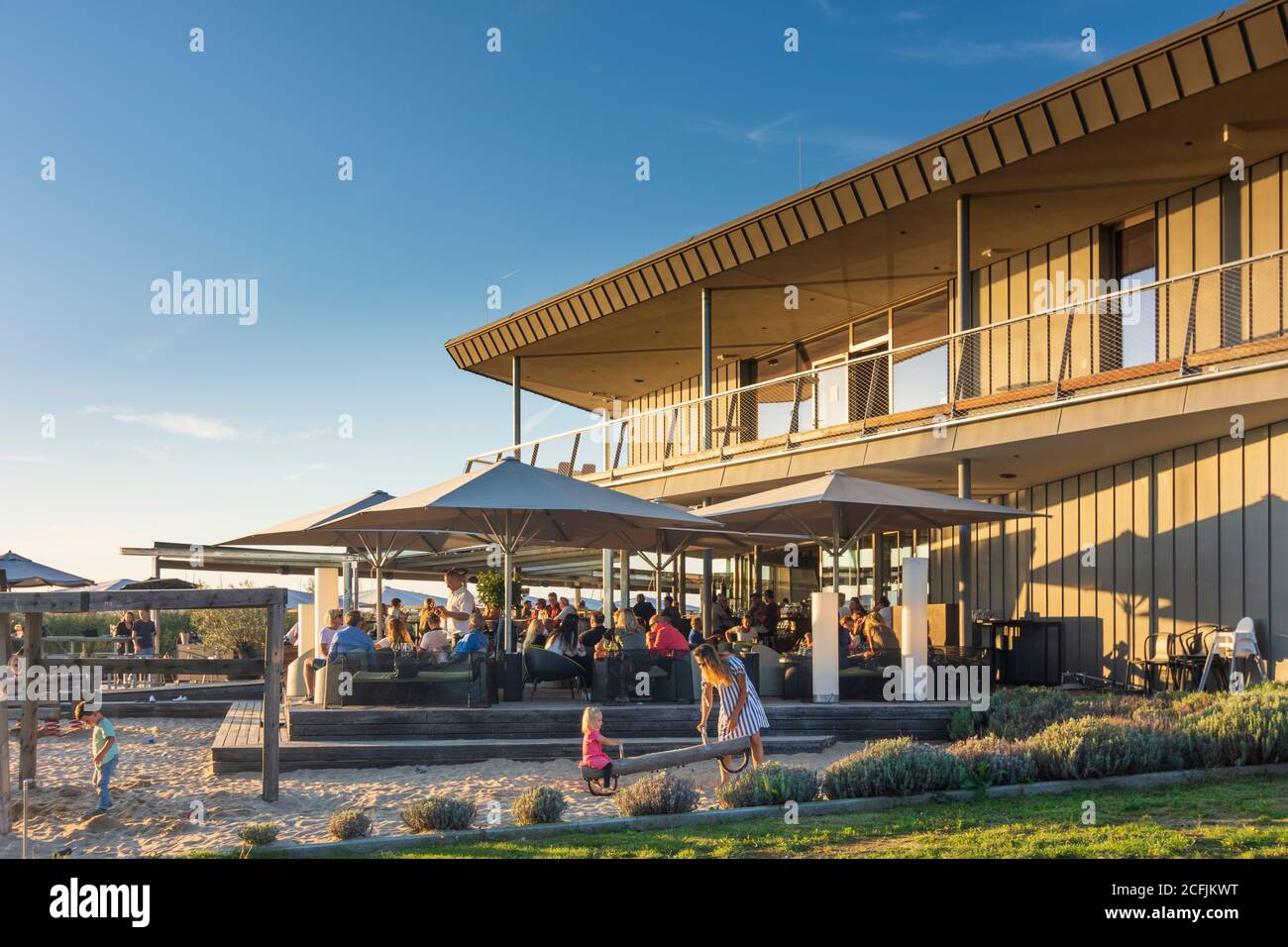 Weiden am See: Ristorante 'Das Fritz' a Neusiedler See (Lago Neusiedl) a Neusiedler See (Lago Neusiedl), Burgenland, Austria Foto Stock