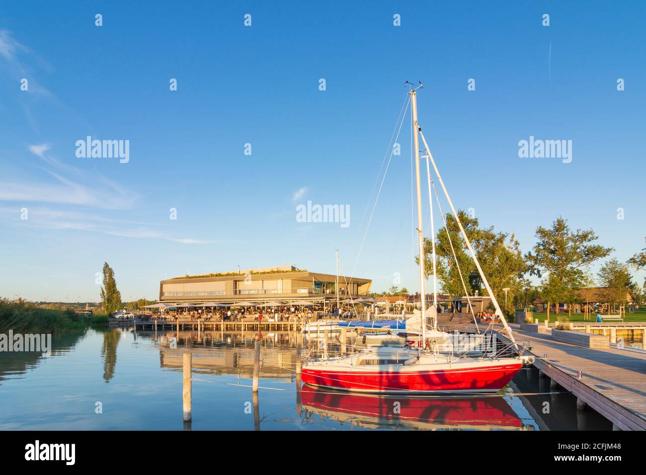 Weiden am See: Ristorante 'Das Fritz' a Neusiedler See (Lago Neusiedl) a Neusiedler See (Lago Neusiedl), Burgenland, Austria Foto Stock
