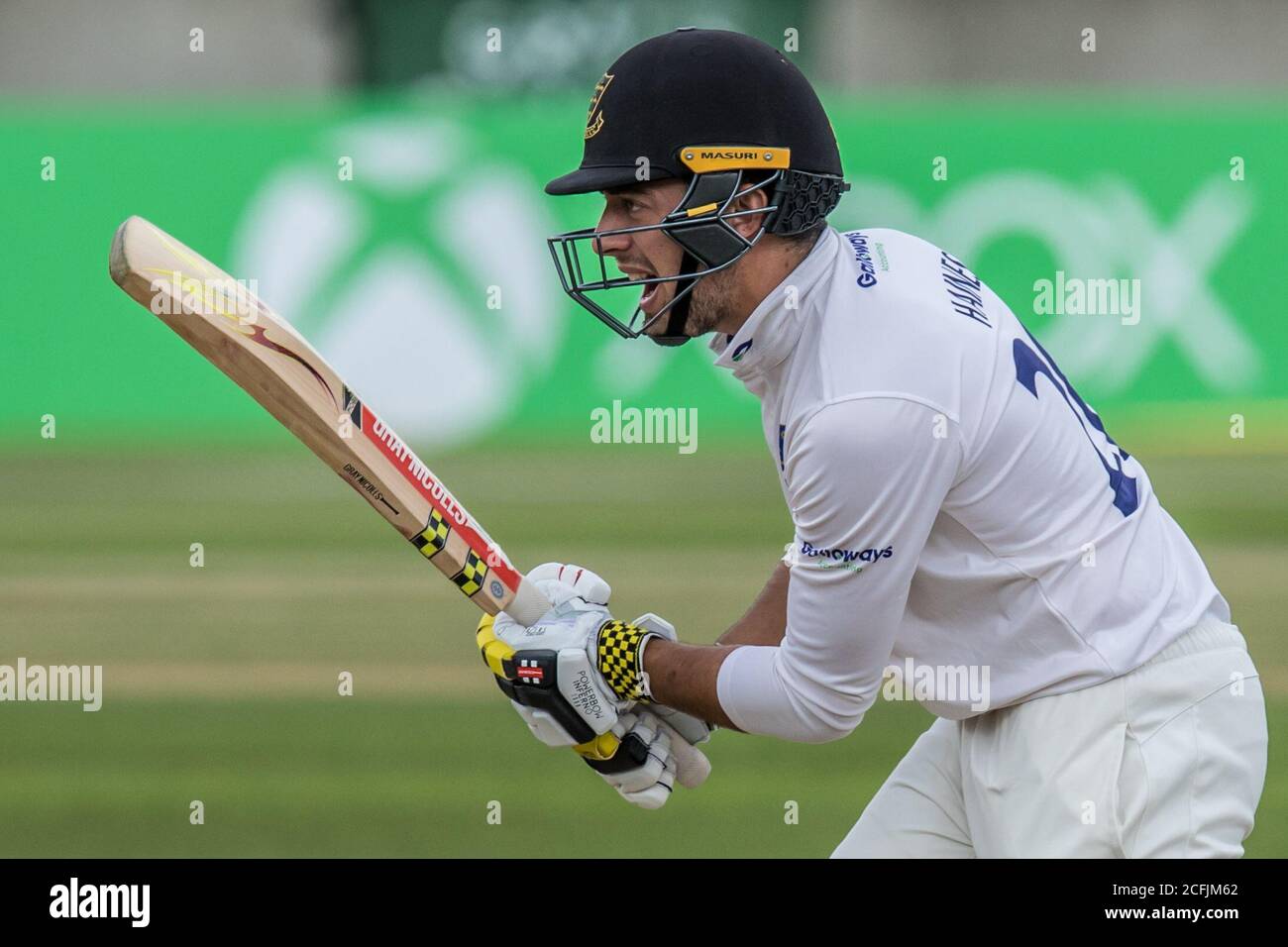 Londra, Regno Unito. 6 settembre 2020. Tom Haines batte mentre Surrey prende il Sussex il giorno uno della partita del Bob Willis Trophy all'Oval. David Rowe/Alamy Live News Foto Stock