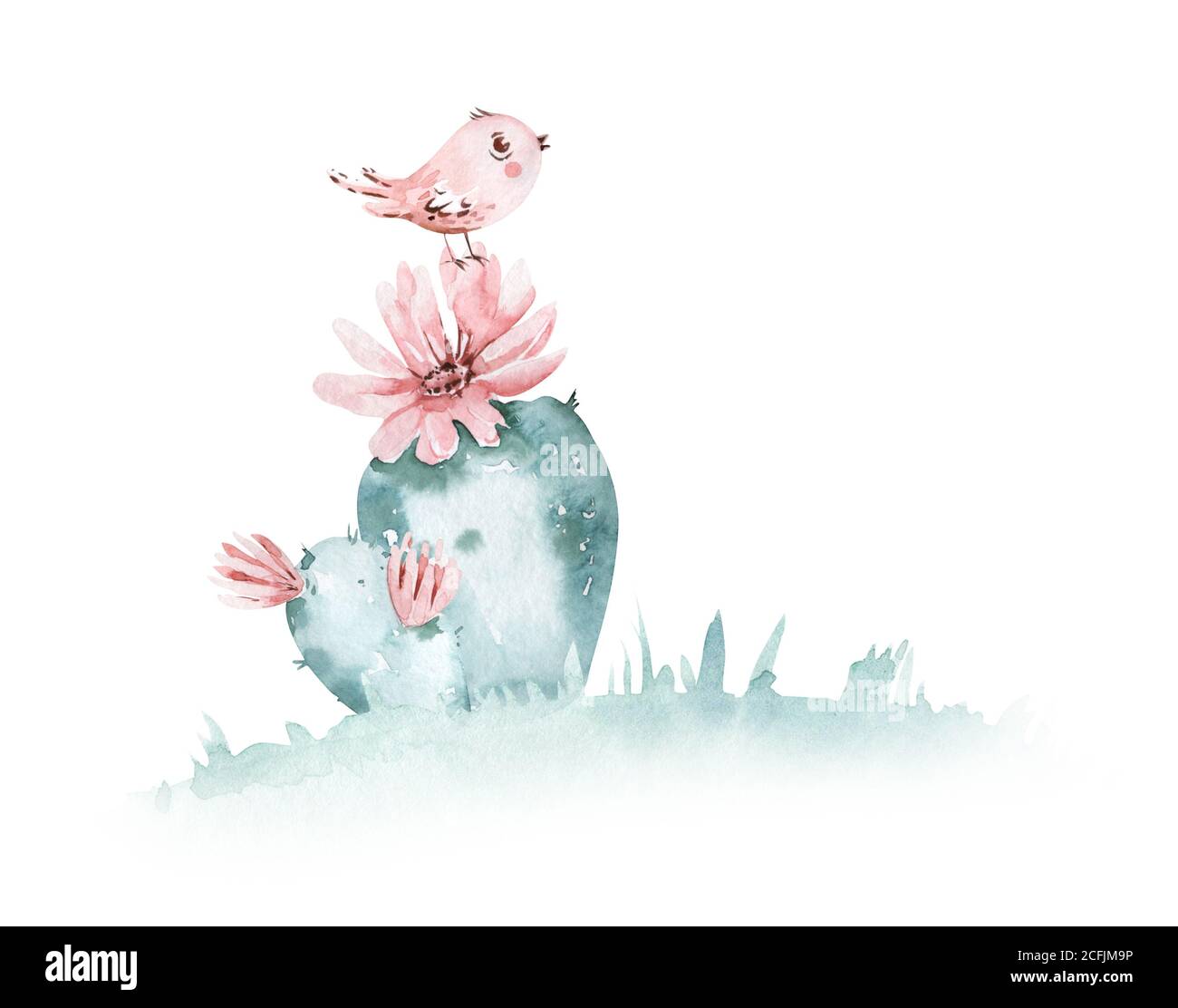 Acquerello insieme con elementi etnici messicani: cactus, teepee e wigwam tradizionale, Boho invito partito. Baby boy baby doccia. Ovest selvaggio Foto Stock