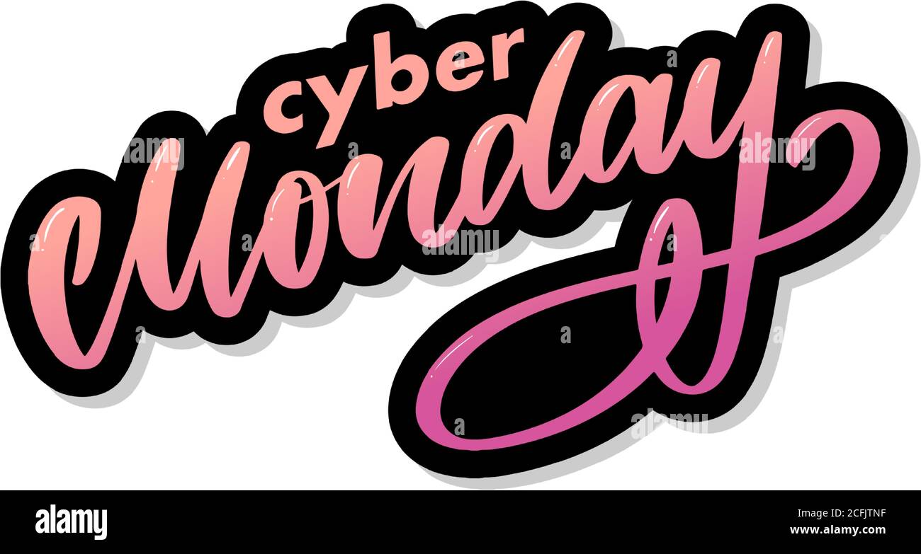 Lettera del Cyber monday. Vettore banner vendita Cyber monday. Design del banner Cyber monday. Background tecnologico. Pubblicità per eventi di concetto. Shopping natalizio. Illustrazione Vettoriale