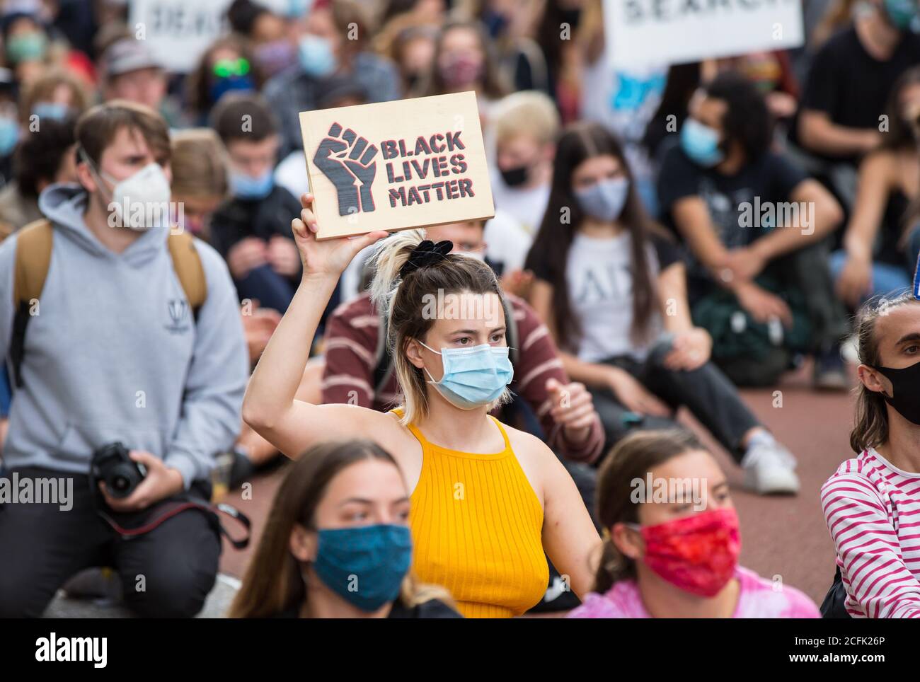 Bristol, Regno Unito. 06 settembre 2020. Centinaia di manifestanti marciano attraverso il centro di Bristol in una protesta All Black Lives Matter. Bristol, Regno Unito. 6 settembre 2020. Credit: Redorbital Photography/Alamy Live News Foto Stock