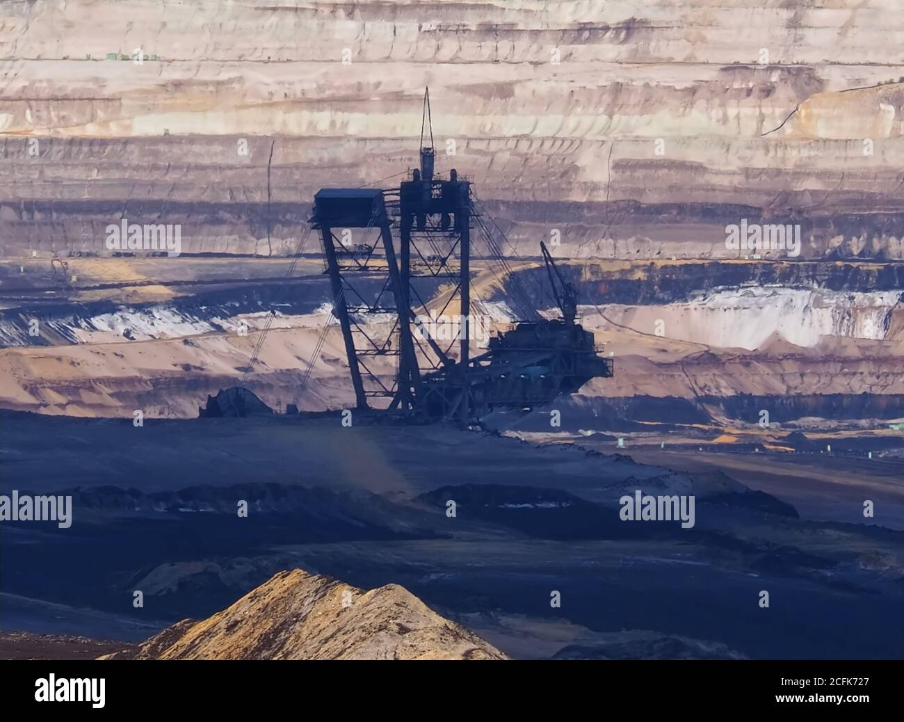 Estrazione di lignite presso lo Skywalk di Garzweiler, Jackerath in Germania Foto Stock