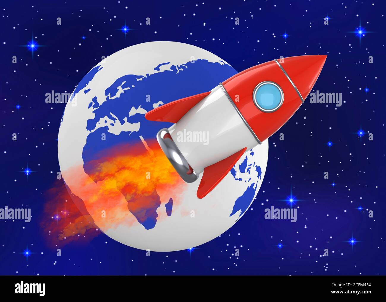 Spazio Rocket nello spazio - 3D Foto Stock