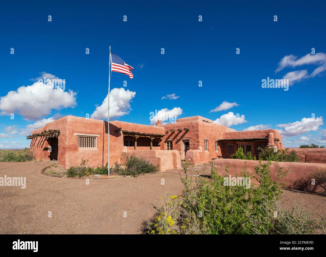 Arizona, Petrified Forest National Park, Painted Desert Inn, monumento storico nazionale, costruito all'inizio del 20C, ora un museo Foto Stock