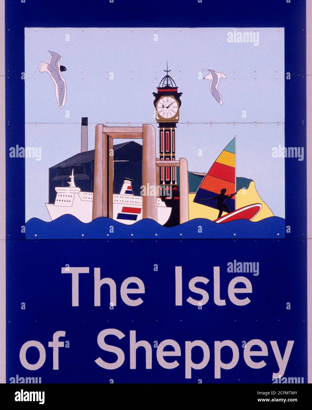 Isle of Sheppey, Kent, benvenuto, segno, Inghilterra, Regno Unito Foto Stock