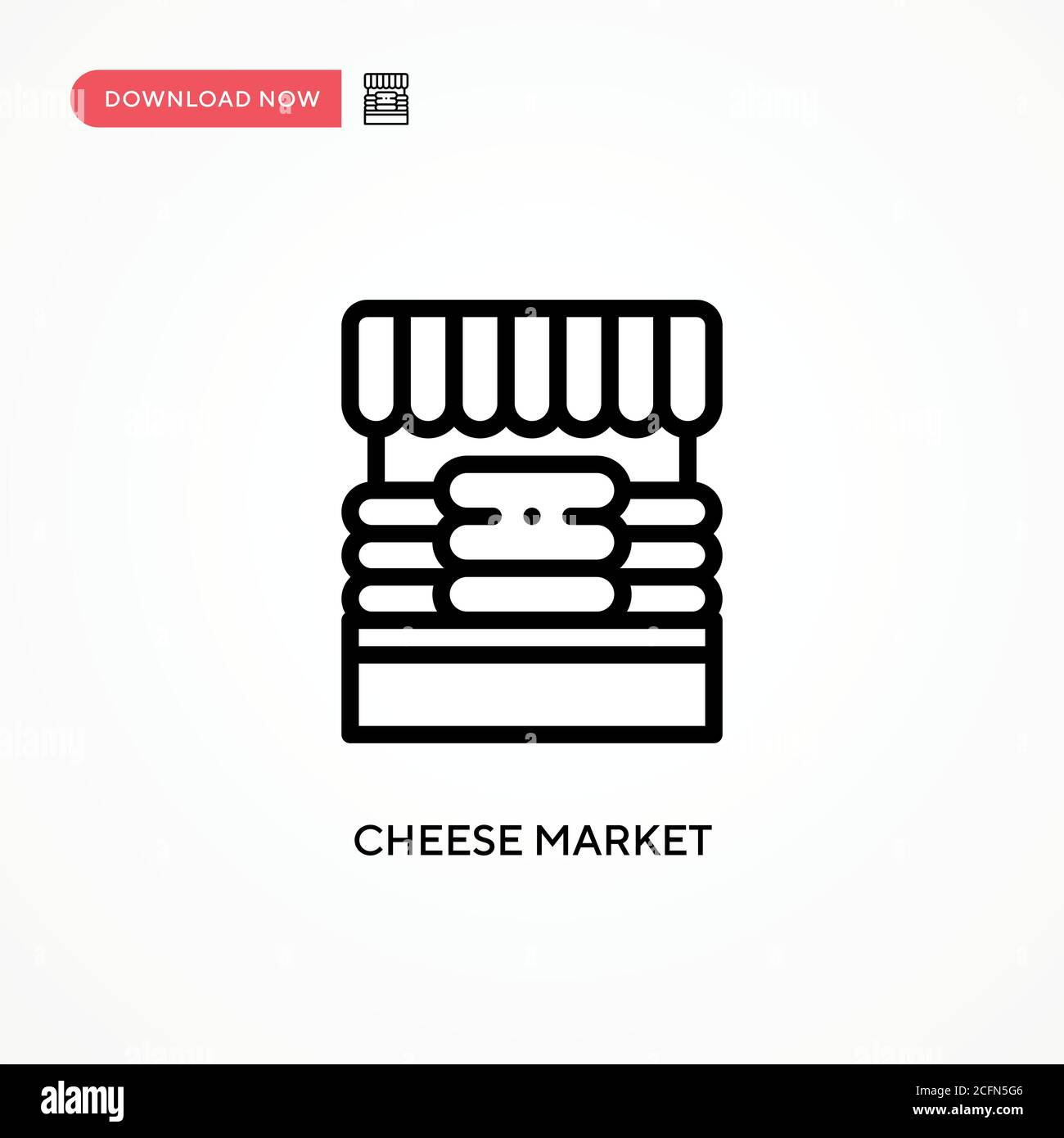 Icona vettore mercato del formaggio. Illustrazione vettoriale semplice e moderna per siti Web o applicazioni mobili Illustrazione Vettoriale