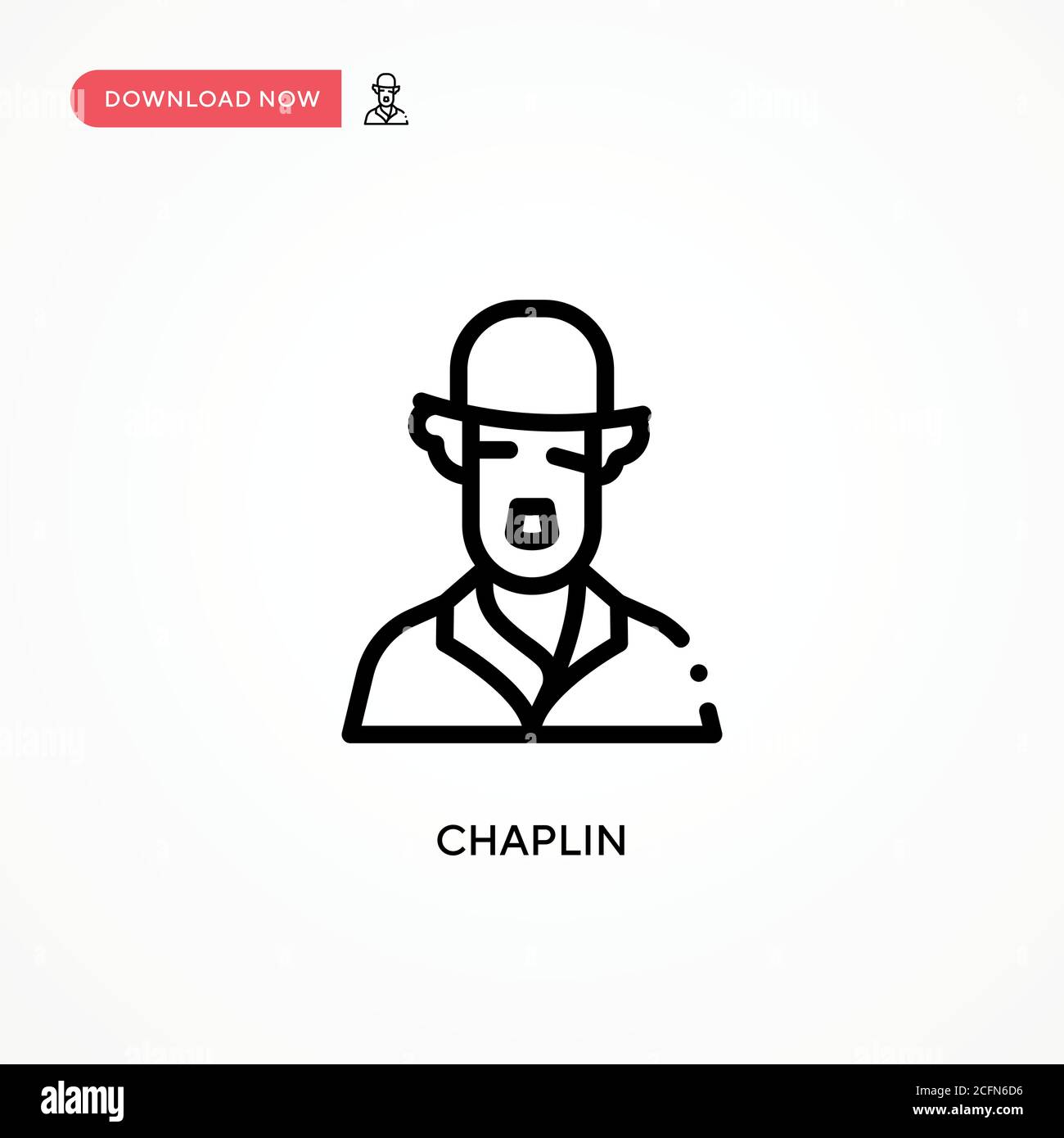 Icona vettore di Chaplin. Illustrazione vettoriale semplice e moderna per siti Web o applicazioni mobili Illustrazione Vettoriale