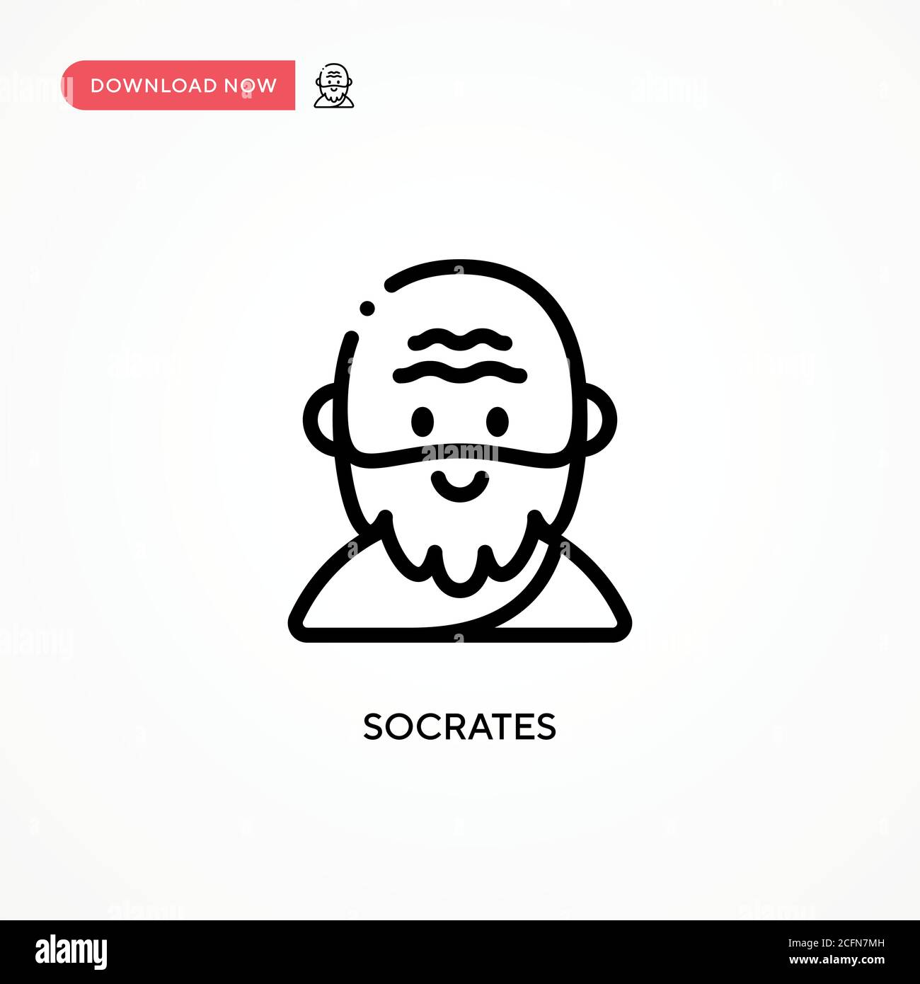 Icona vettore Socrates. Illustrazione vettoriale semplice e moderna per siti Web o applicazioni mobili Illustrazione Vettoriale