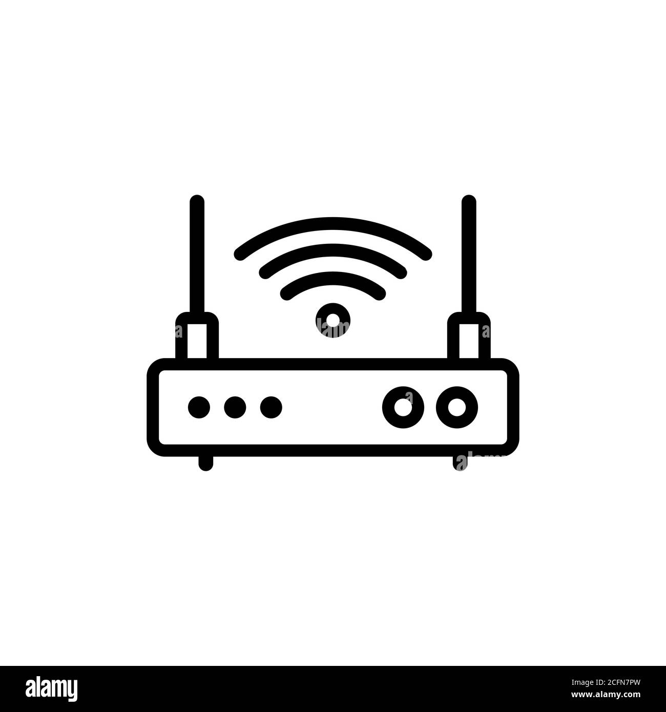 Icona della linea del router wireless. Vettore su sfondo bianco isolato. EPS 10 Illustrazione Vettoriale