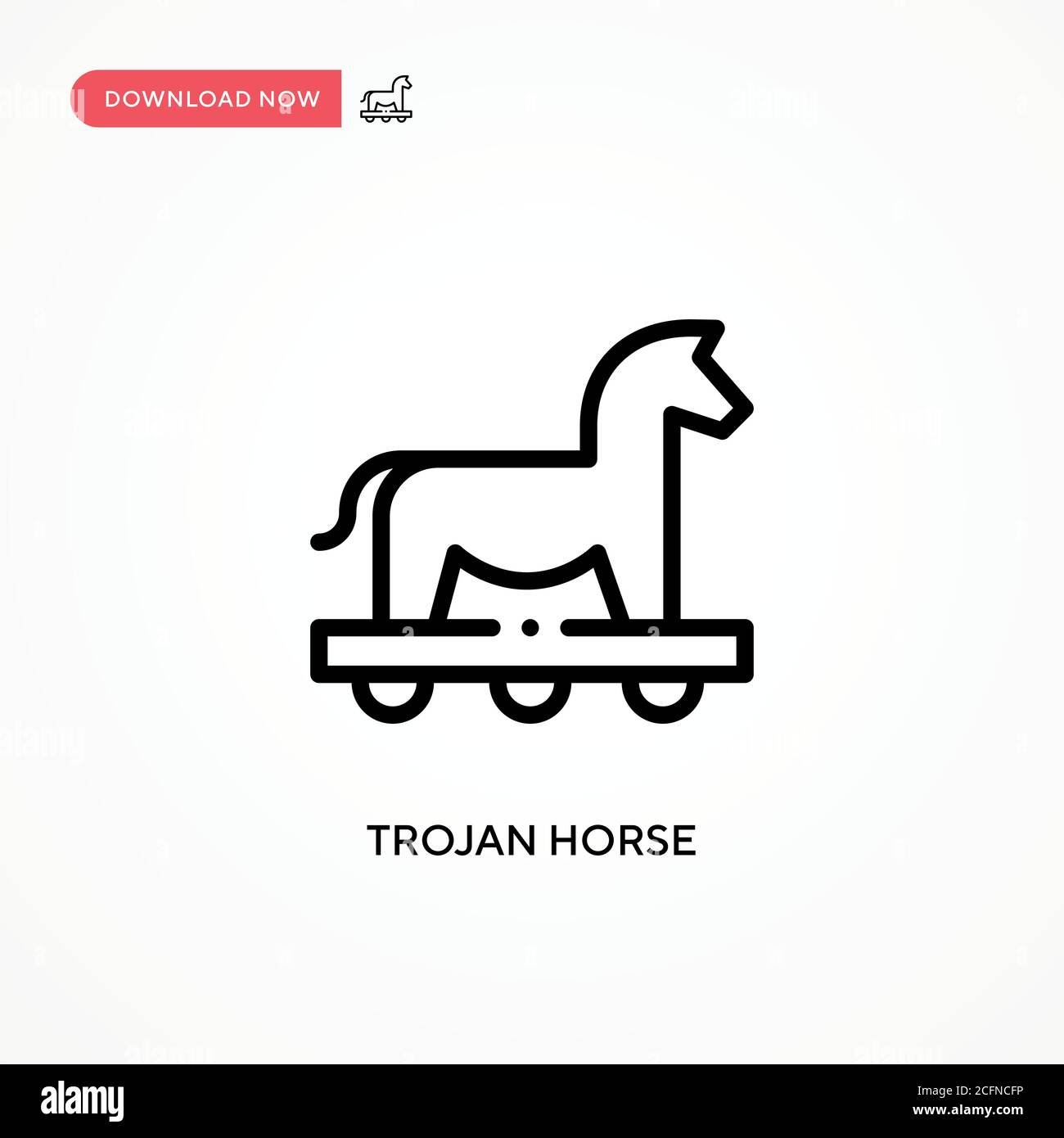 Icona vettore cavallo di Troia. Illustrazione vettoriale semplice e moderna per siti Web o applicazioni mobili Illustrazione Vettoriale