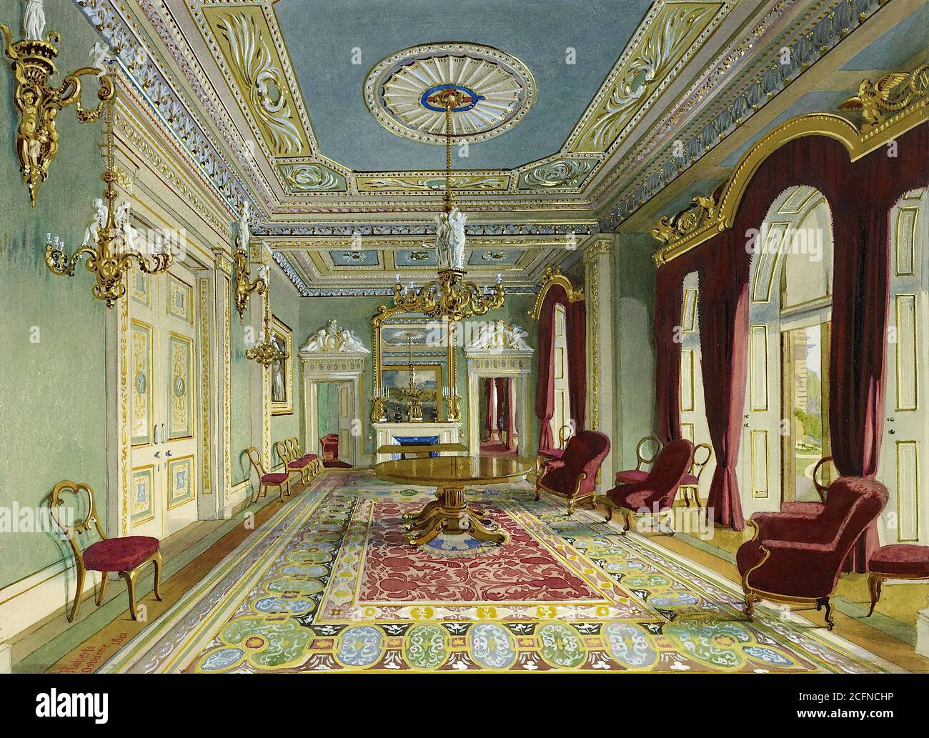 Roberts James - Osborne - The Council Room - British Scuola - 19 ° secolo Foto Stock
