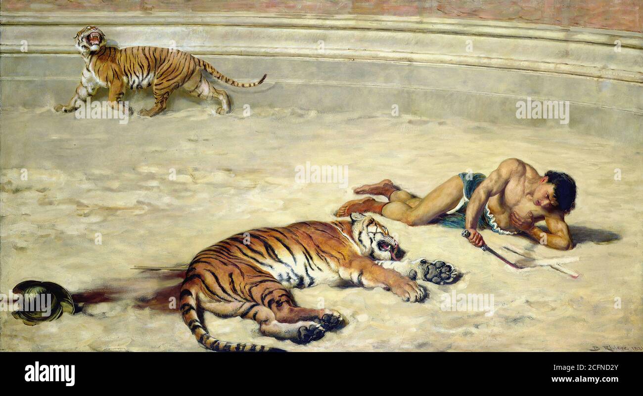 Rivière Briton - una vacanza romana - Scuola Britannica - 19 ° secolo Foto Stock