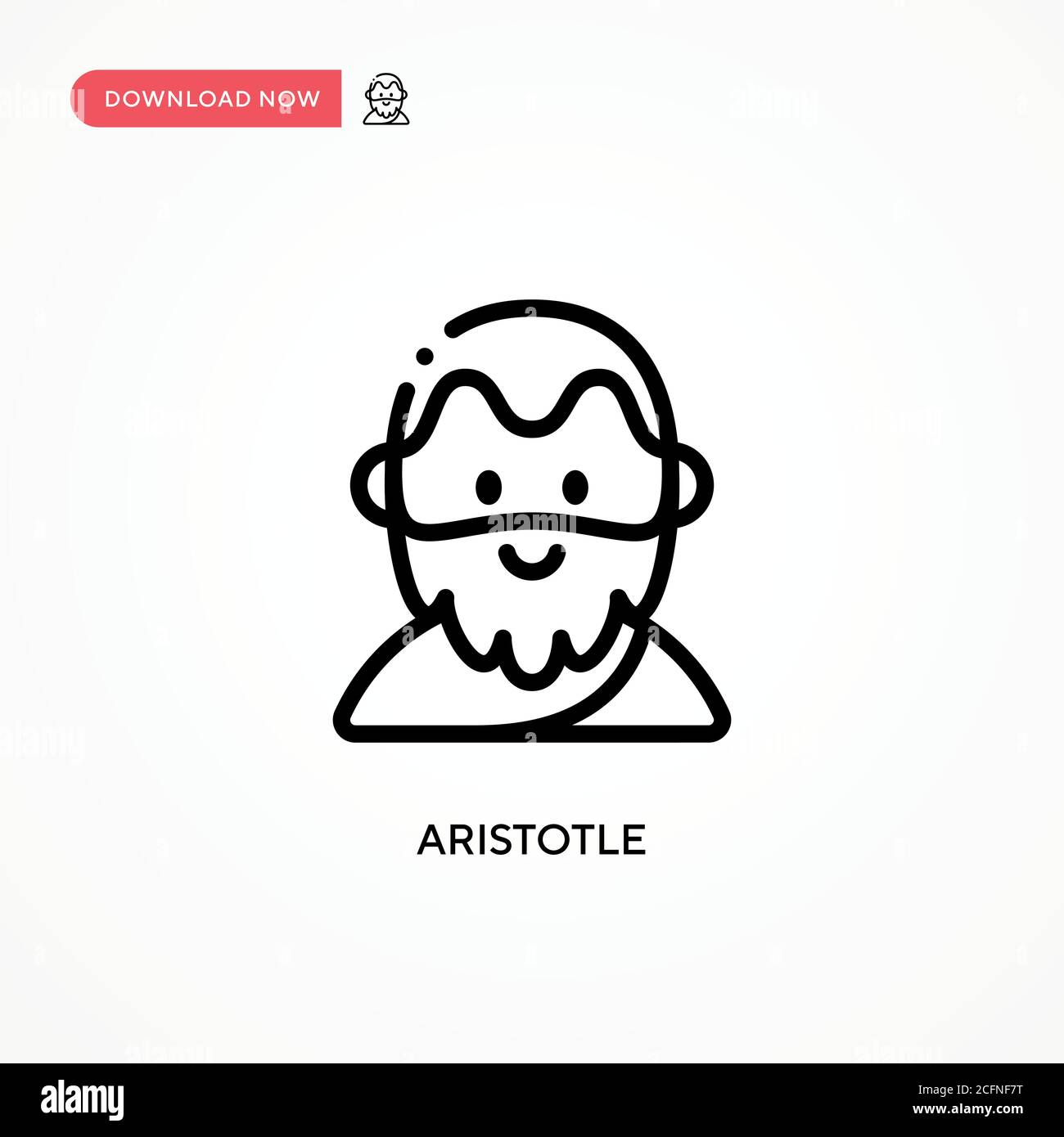 Icona vettore Aristotele. Illustrazione vettoriale semplice e moderna per siti Web o applicazioni mobili Illustrazione Vettoriale