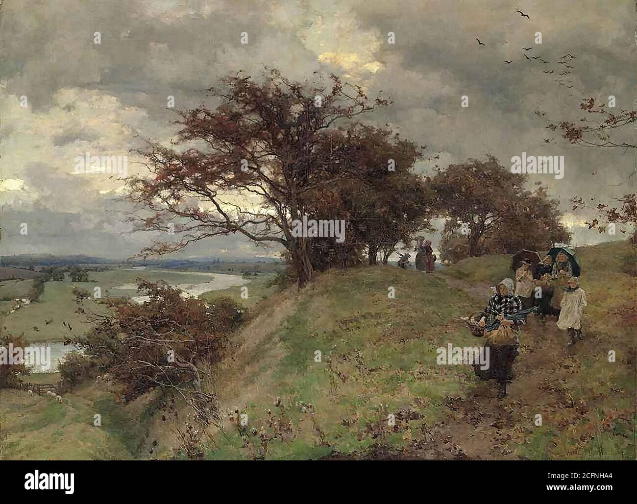 parsons, alfred william - dopo il lavoro - quando la pioggia di aneto comincia al chiuso di Eva nel mese di novembre opaco - 26360822843 cf8062af8b o Foto Stock