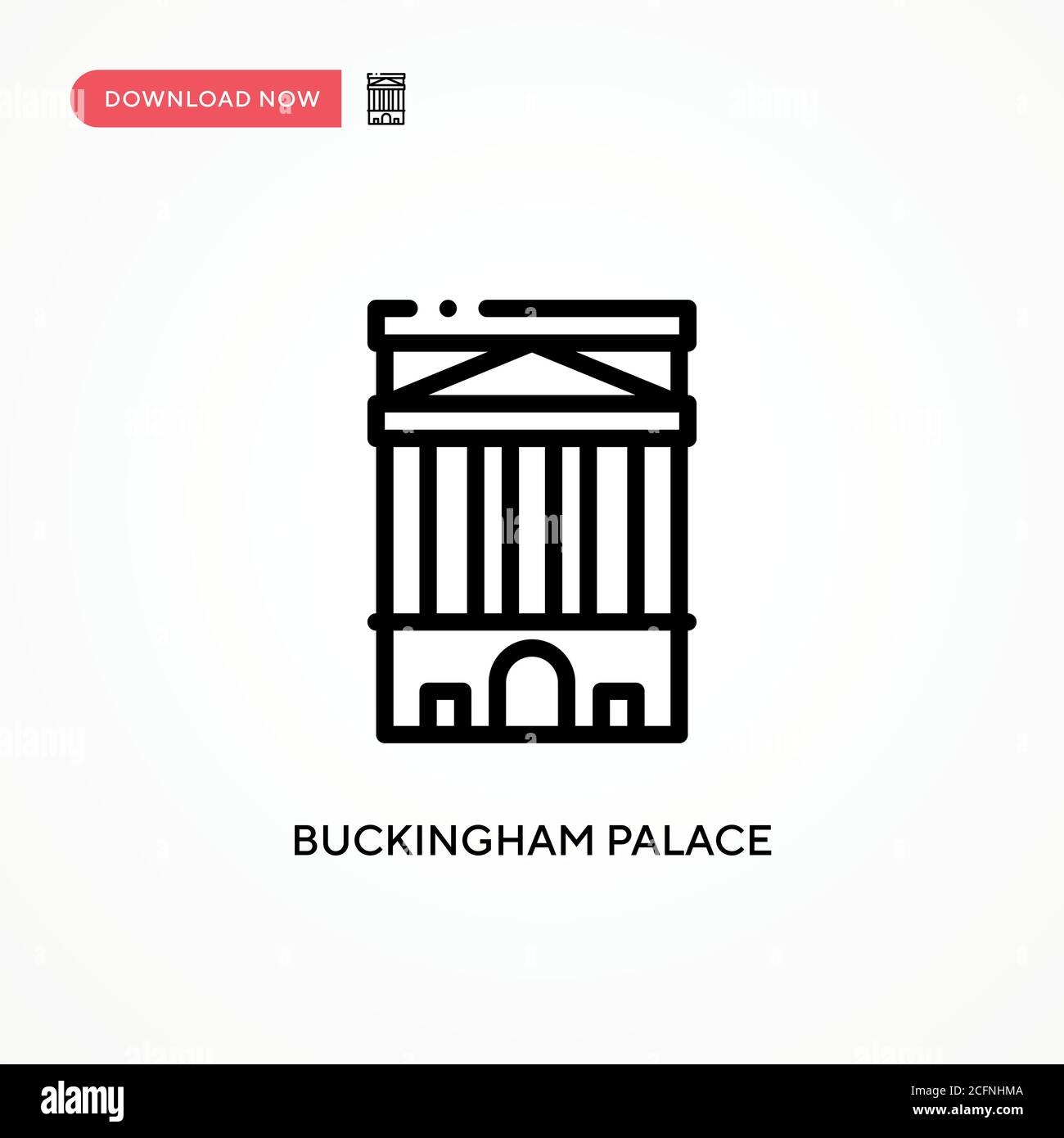 Icona vettoriale di Buckingham Palace. Illustrazione vettoriale semplice e moderna per siti Web o applicazioni mobili Illustrazione Vettoriale