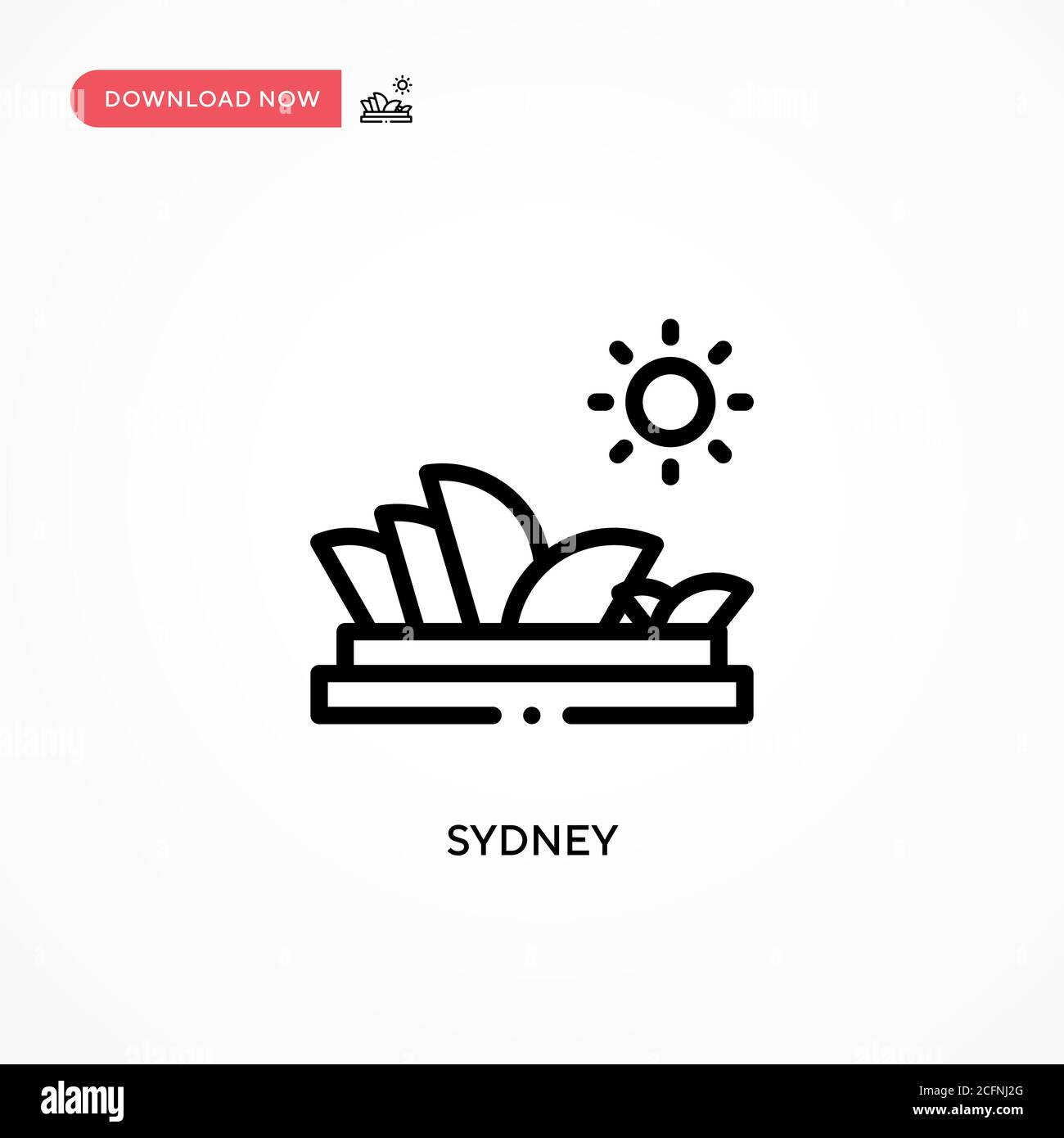 Icona vettore Sydney. Illustrazione vettoriale semplice e moderna per siti Web o applicazioni mobili Illustrazione Vettoriale