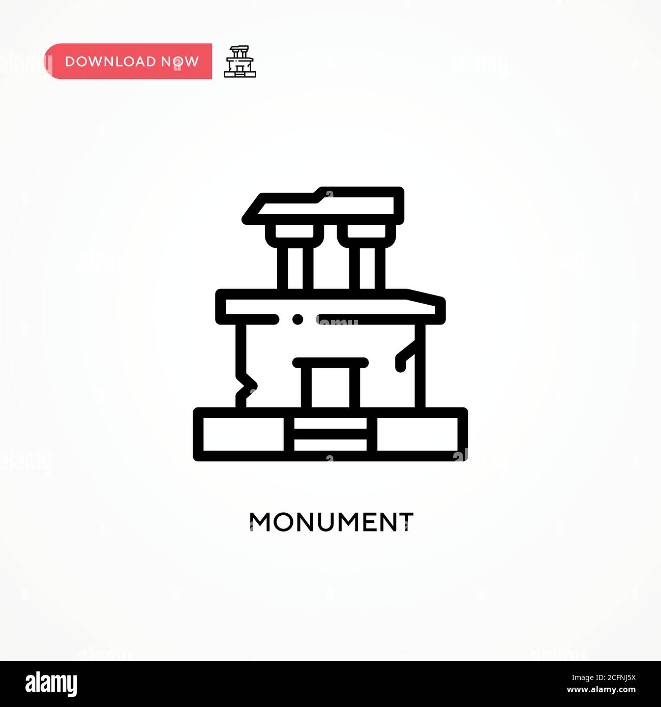 Icona vettore monumento. Illustrazione vettoriale semplice e moderna per siti Web o applicazioni mobili Illustrazione Vettoriale