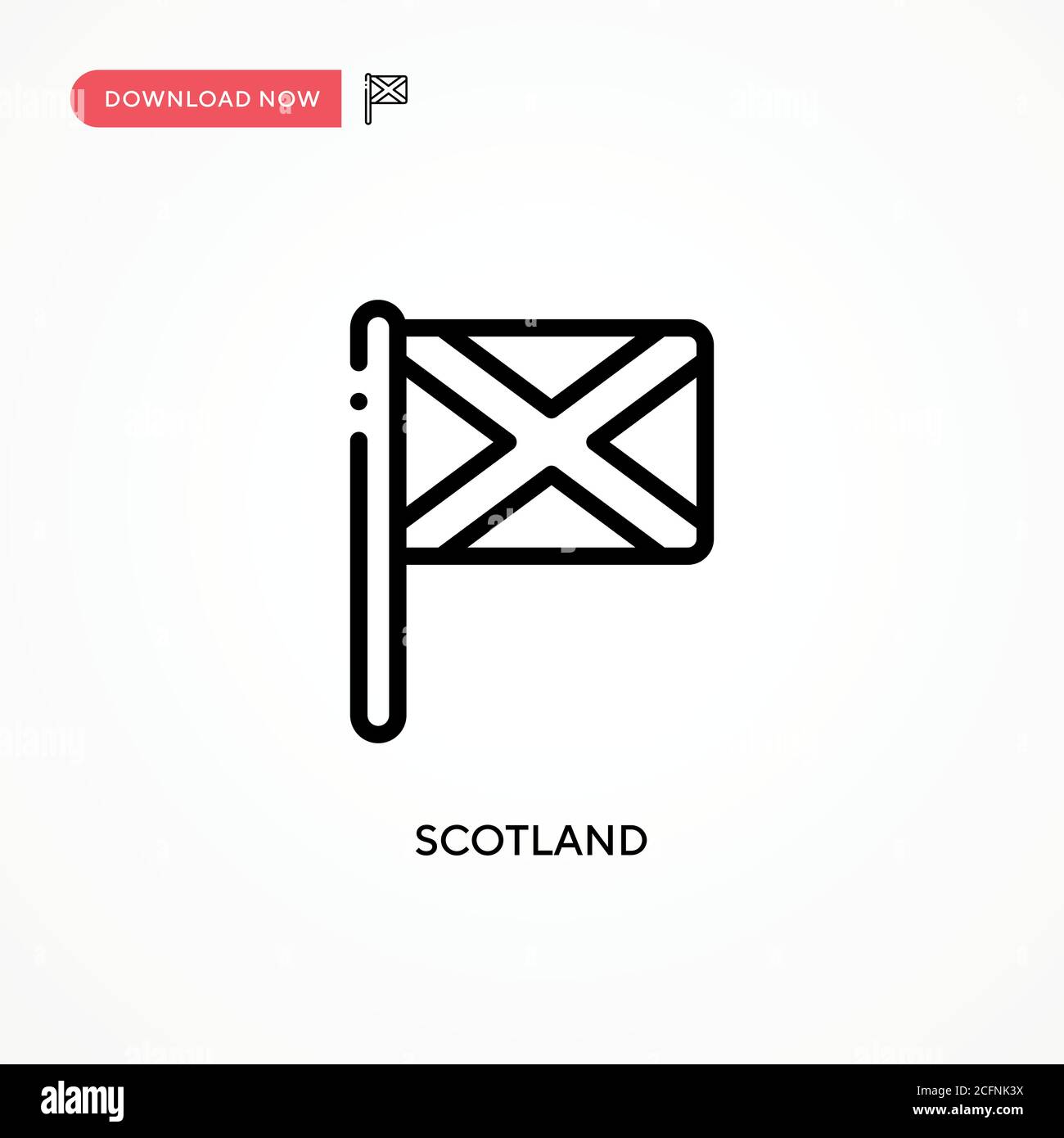 Icona vettore Scozia. Illustrazione vettoriale semplice e moderna per siti Web o applicazioni mobili Illustrazione Vettoriale