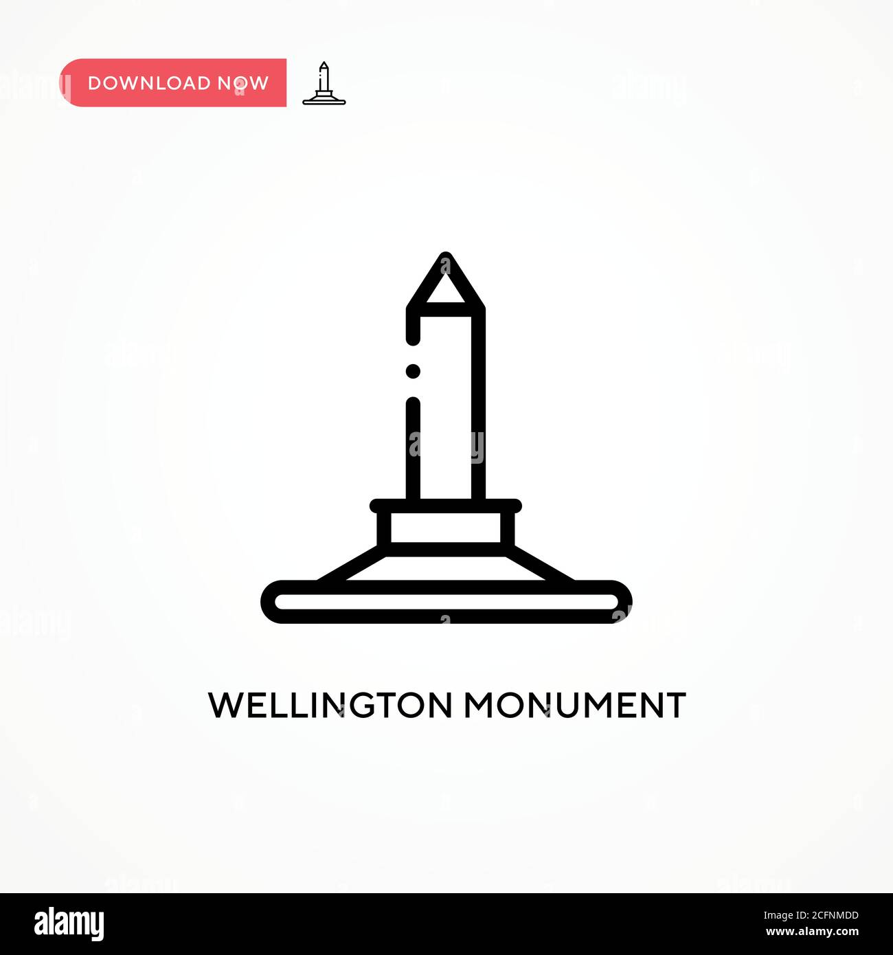 Icona del vettore del monumento di Wellington. Illustrazione vettoriale semplice e moderna per siti Web o applicazioni mobili Illustrazione Vettoriale