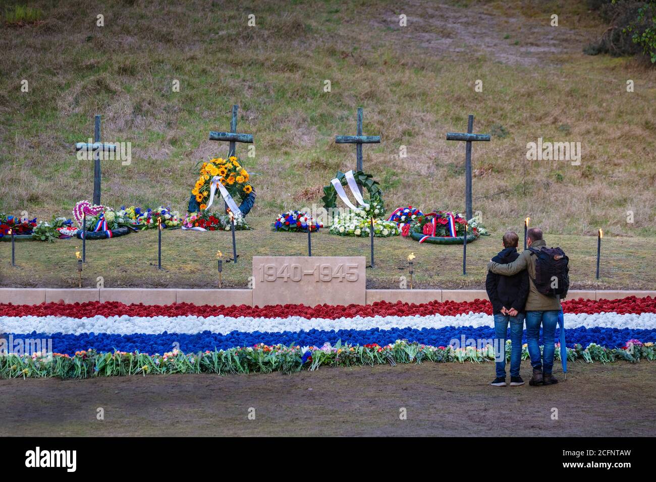 Paesi Bassi, Wassenaar, Waalsdorpervlakte, luogo della commemorazione annuale delle vittime della seconda guerra mondiale, il 4 maggio. Foto Stock