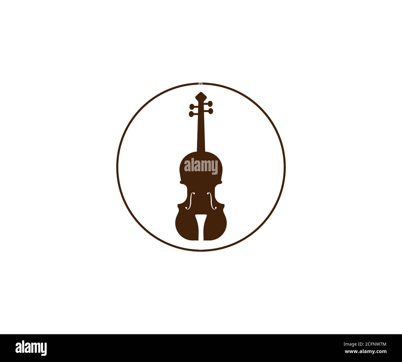 Musica, stringa, icona del violino. Illustrazione vettoriale, design piatto. Illustrazione Vettoriale