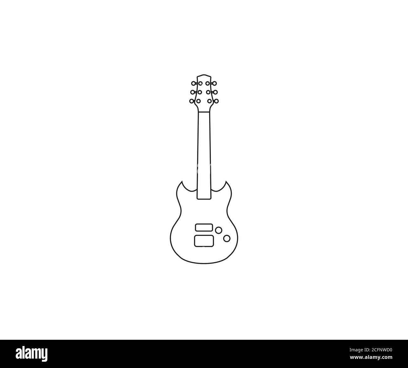 Icona chitarra, strumento, musica. Illustrazione vettoriale, design piatto. Illustrazione Vettoriale