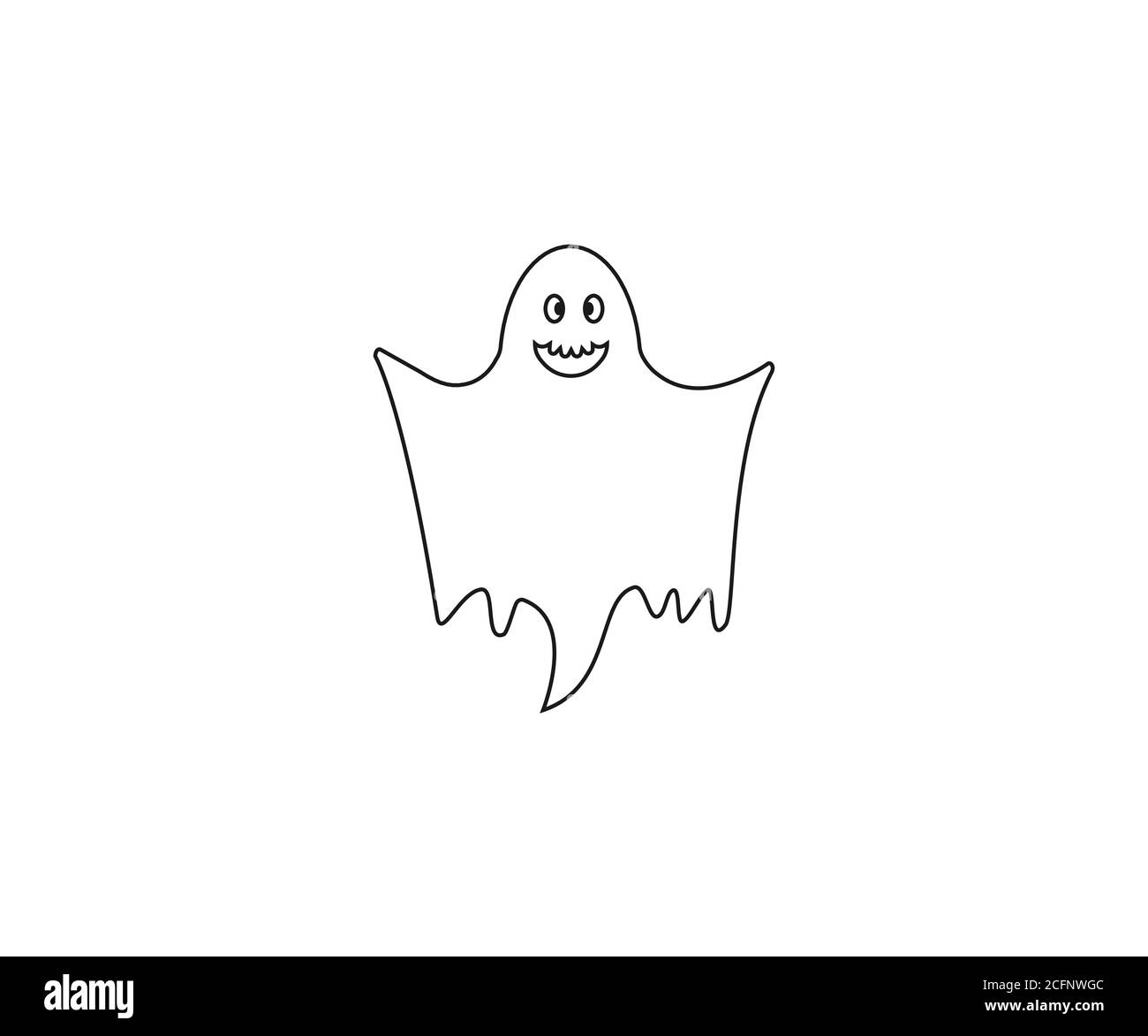 Halloween, orrore, icona fantasma. Illustrazione vettoriale, design piatto. Illustrazione Vettoriale