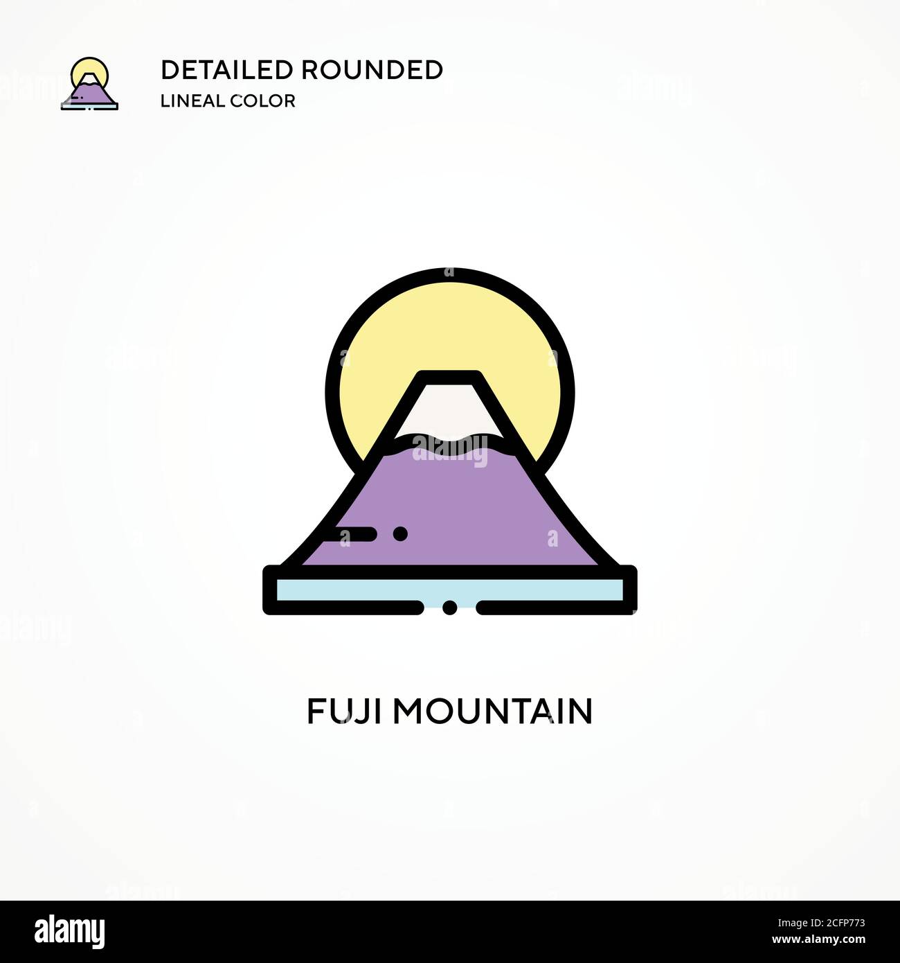 Icona vettore di montagna Fuji. Concetti moderni di illustrazione vettoriale. Facile da modificare e personalizzare. Illustrazione Vettoriale
