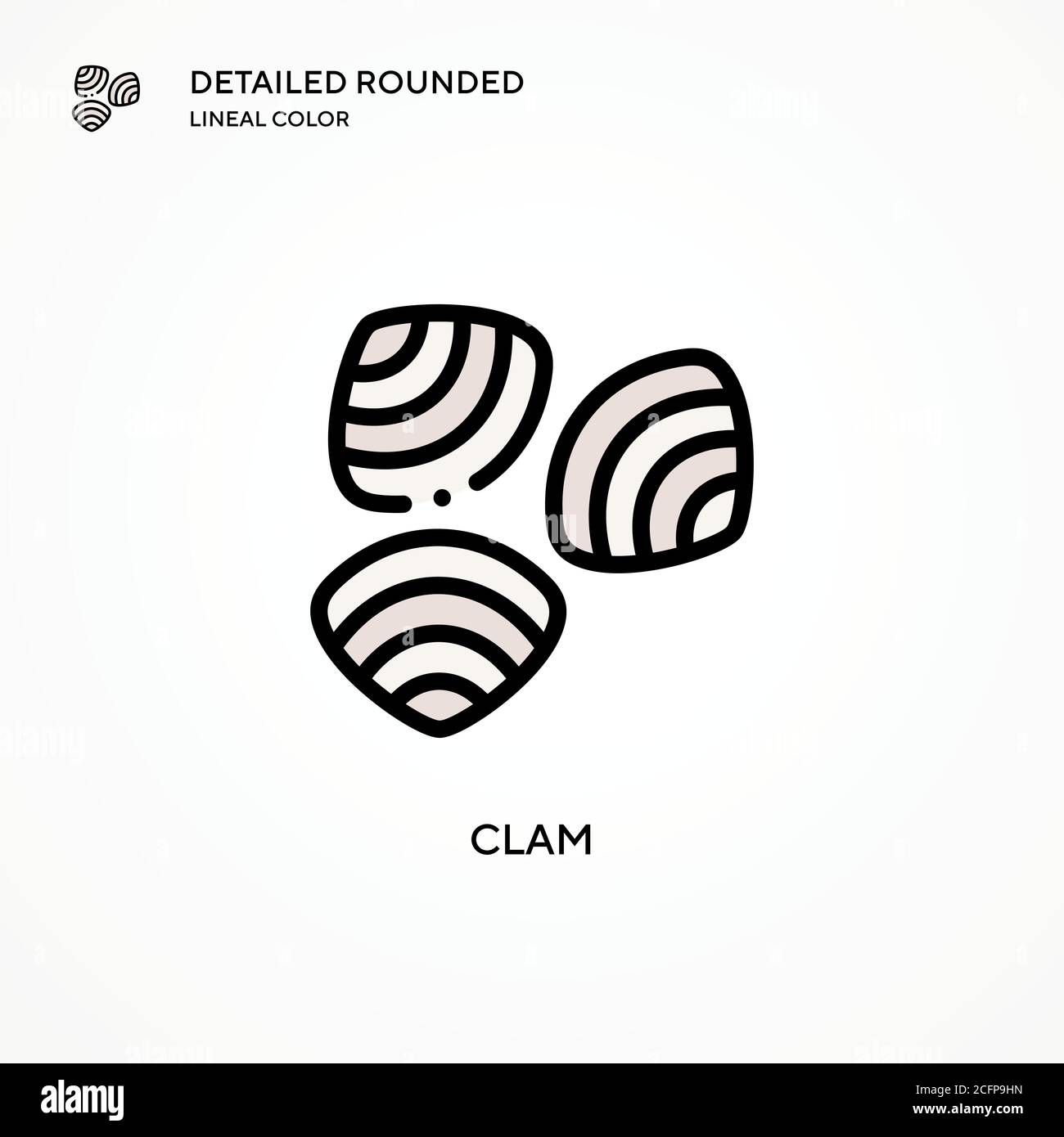Icona vettore clam. Concetti moderni di illustrazione vettoriale. Facile da modificare e personalizzare. Illustrazione Vettoriale