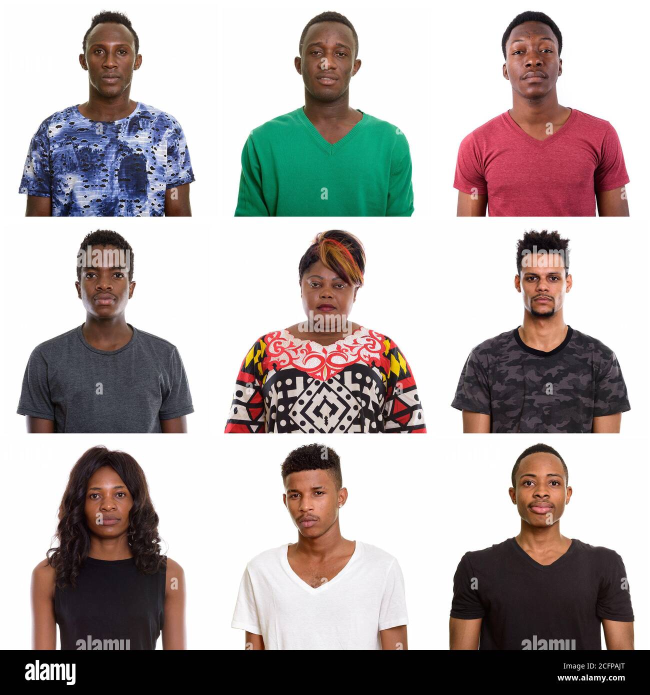 Studio ha girato collage di persone africane miste Foto Stock