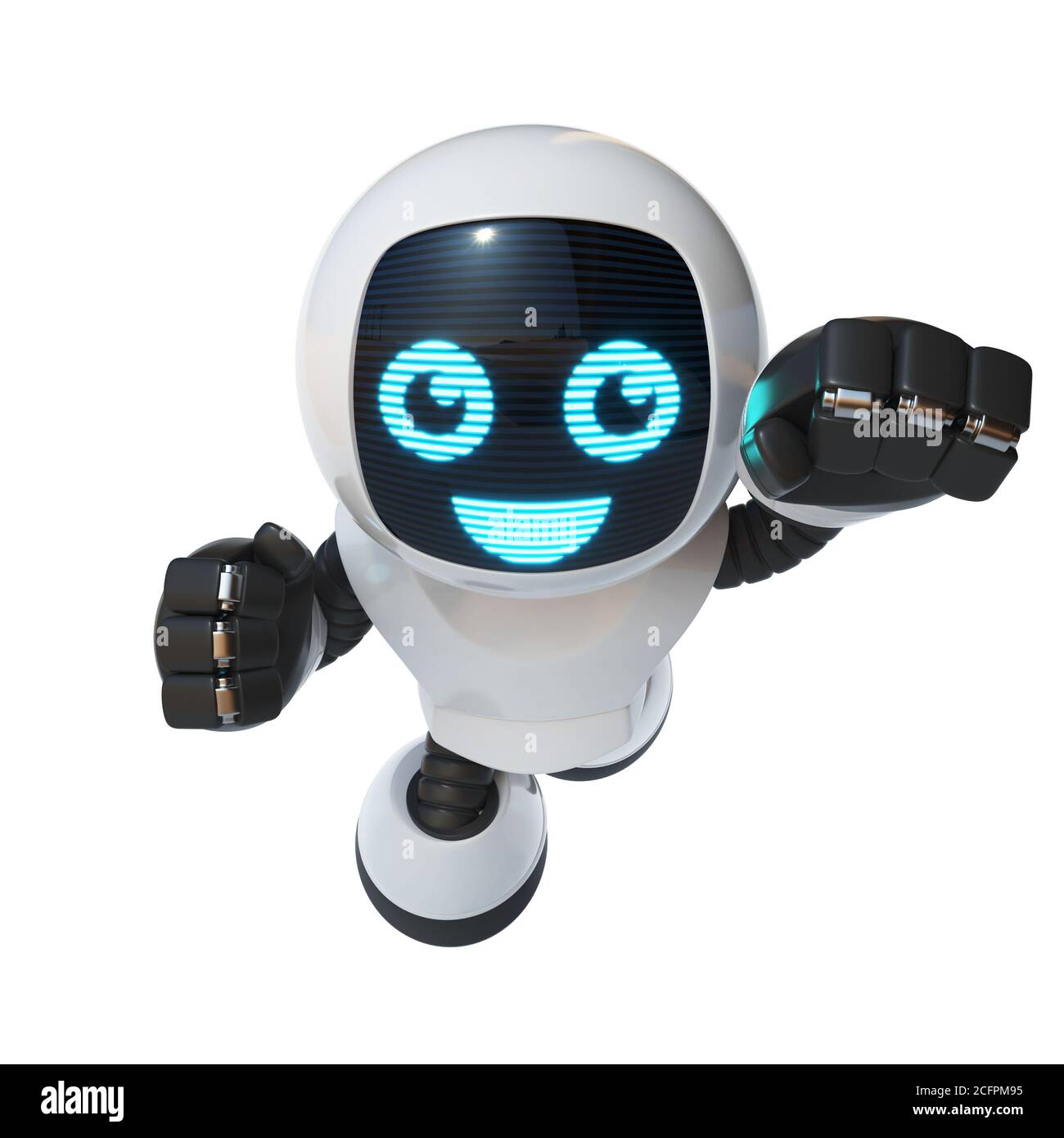 Piccolo robot che vola 3D rendering Foto Stock