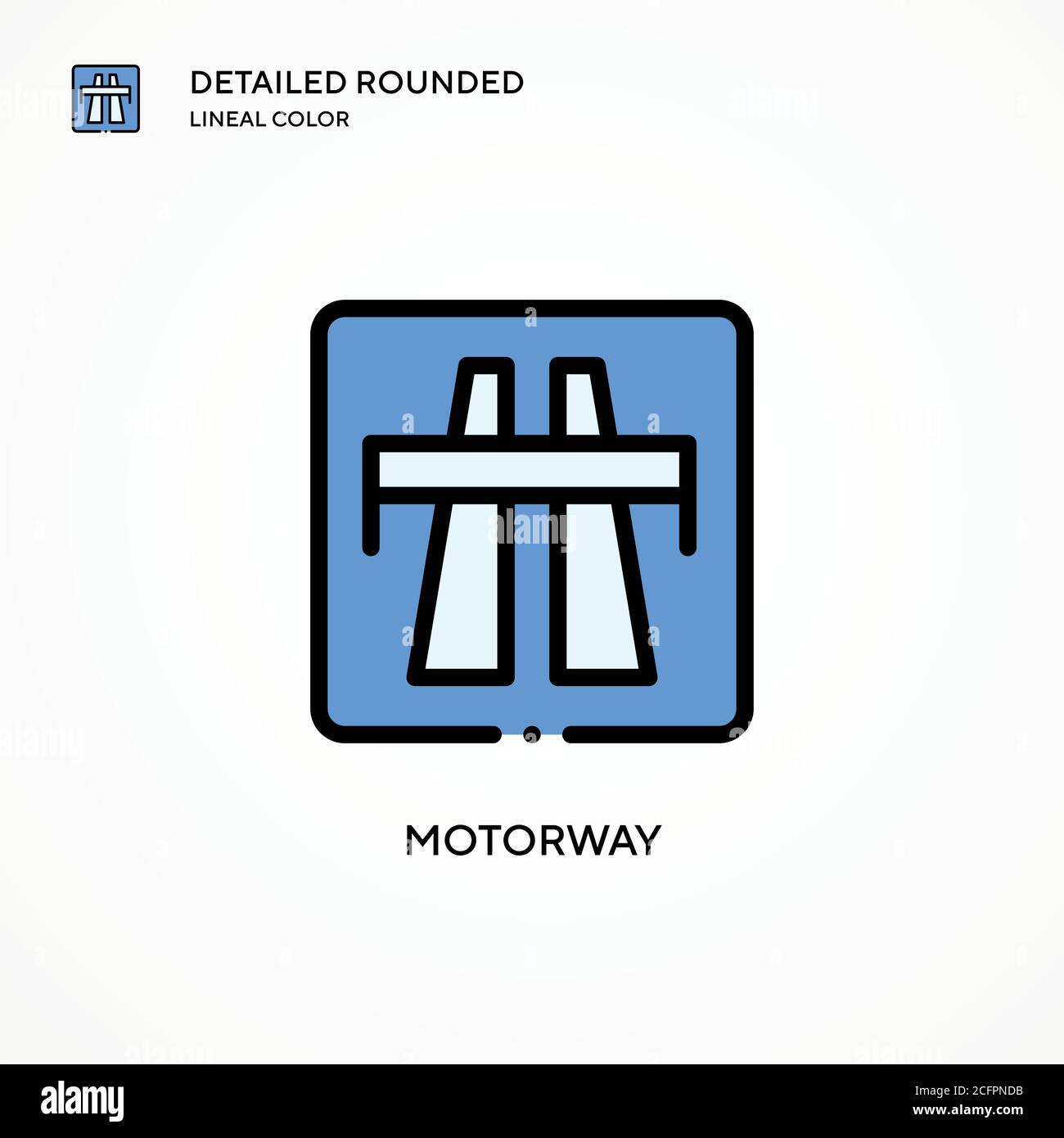 Icona vettore autostrada. Concetti moderni di illustrazione vettoriale. Facile da modificare e personalizzare. Illustrazione Vettoriale