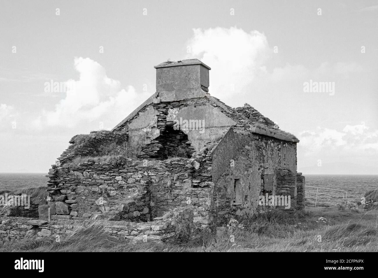 Old Abanded Stone House, County Kerry, Irlanda Foto Stock